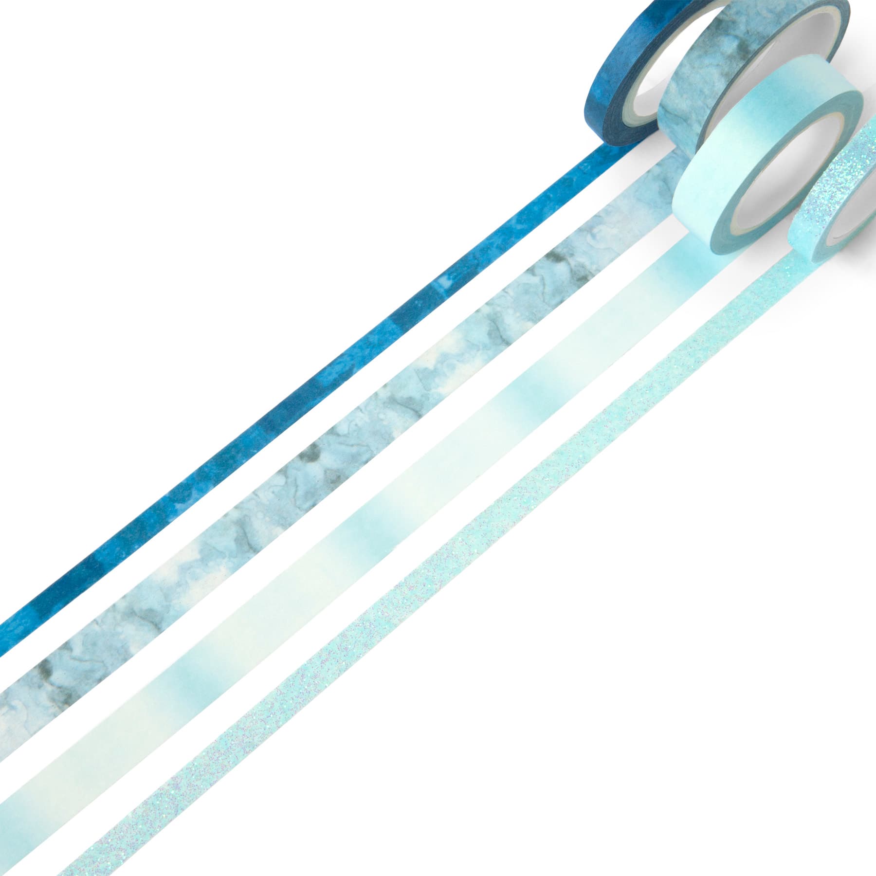 Ensemble de rubans adhésifs d’artisanat aqua argenté de Recollections