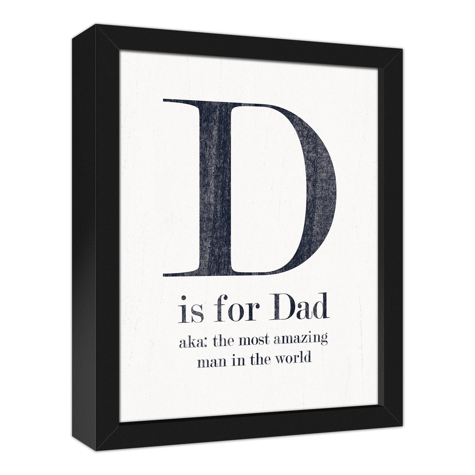 D Is For Dad Black Framed Canvas