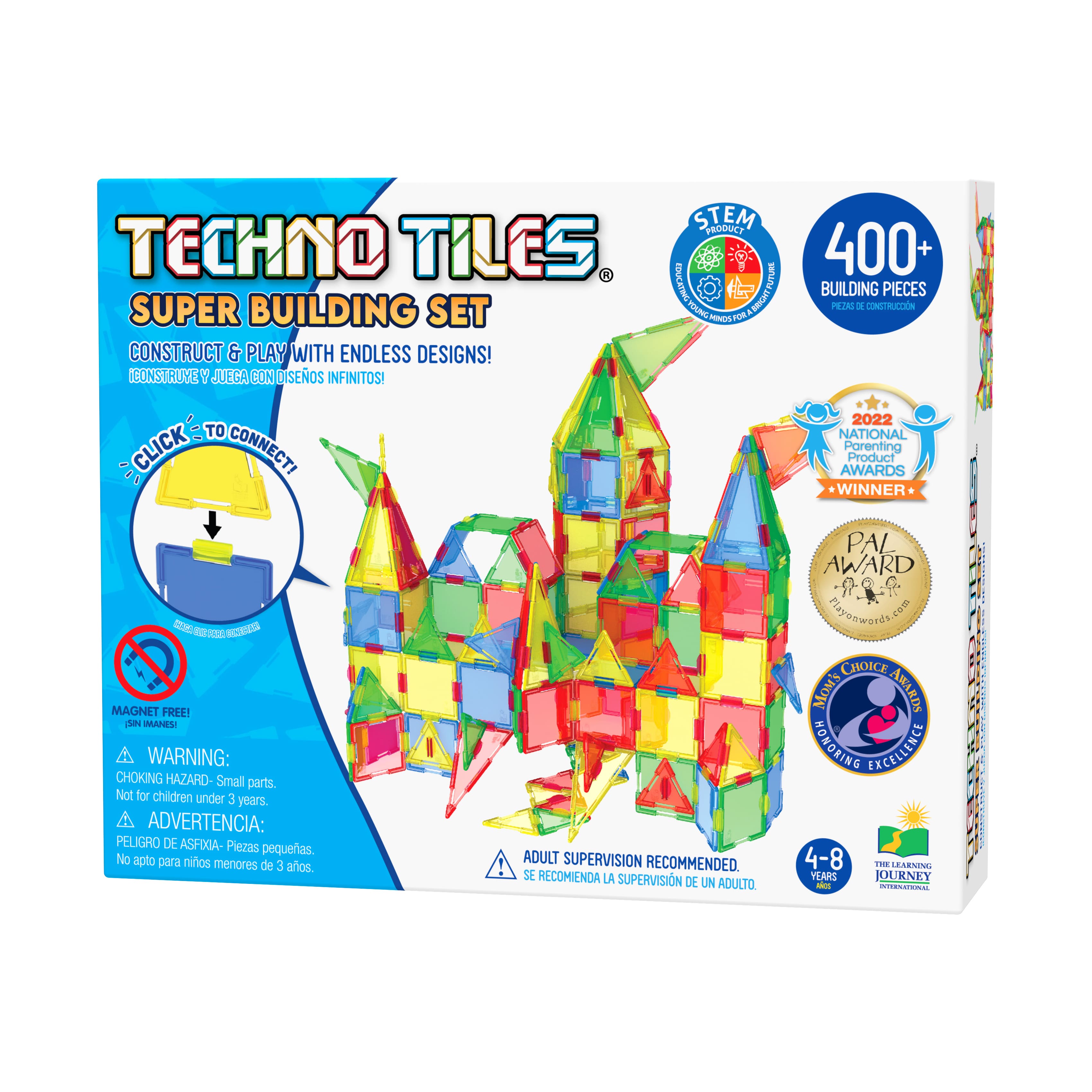 Techno Tiles - Super Building Set: Primary Colors: 400+ Pcs