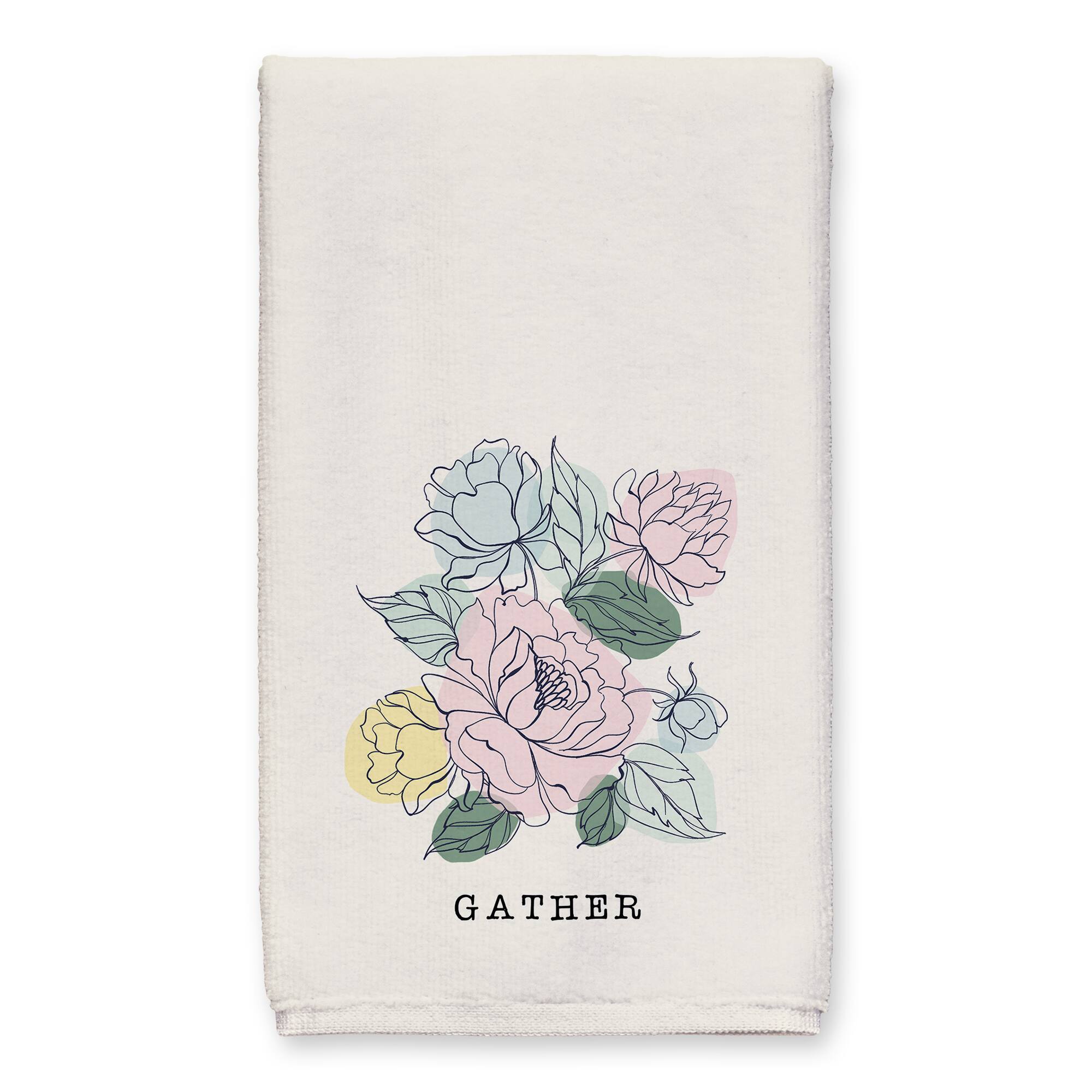 Floral Sketch Gather Tea Towel Set