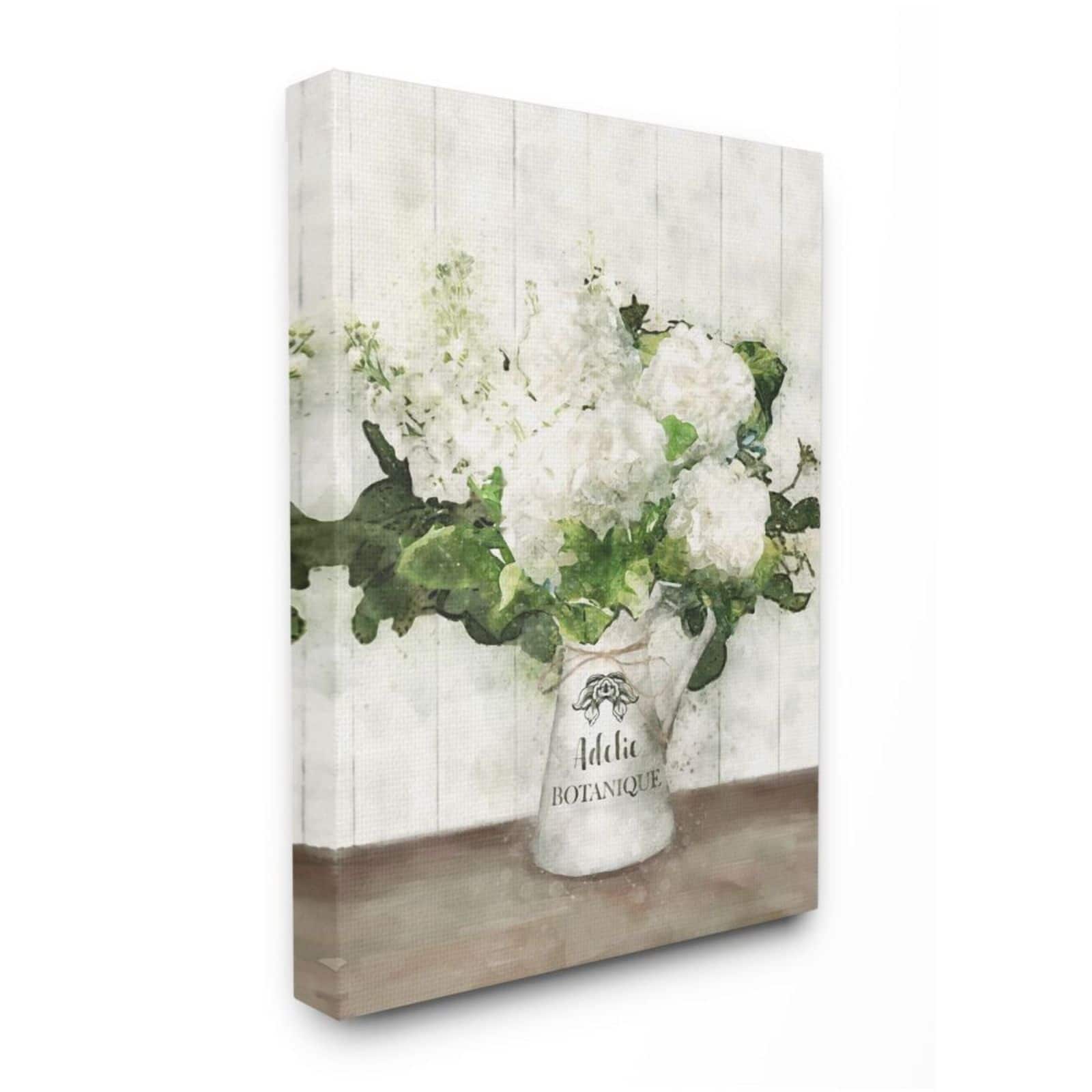 Stupell Industries White Florals in Antique Milk Pitcher Wall Accent