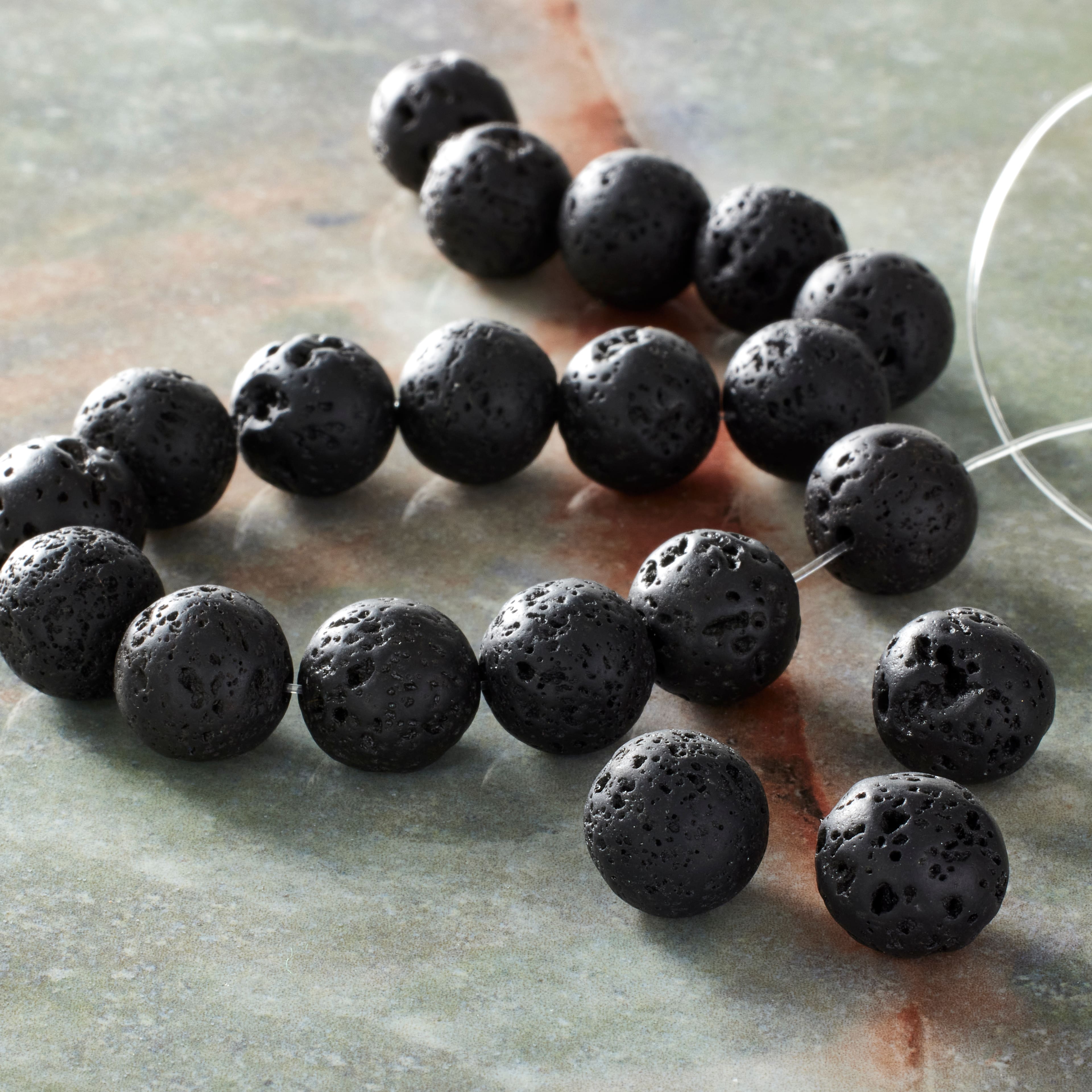 Black Lava Quartz Round Beads, 10mm by Bead Landing™