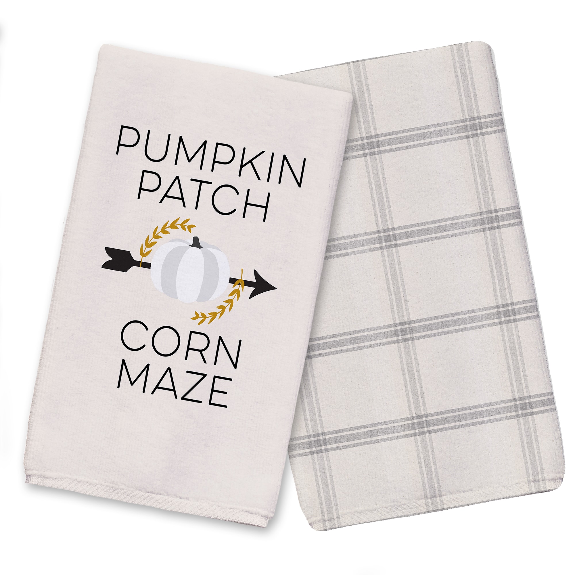 Pumpkin Patch Corn Maze Tea Towel Set