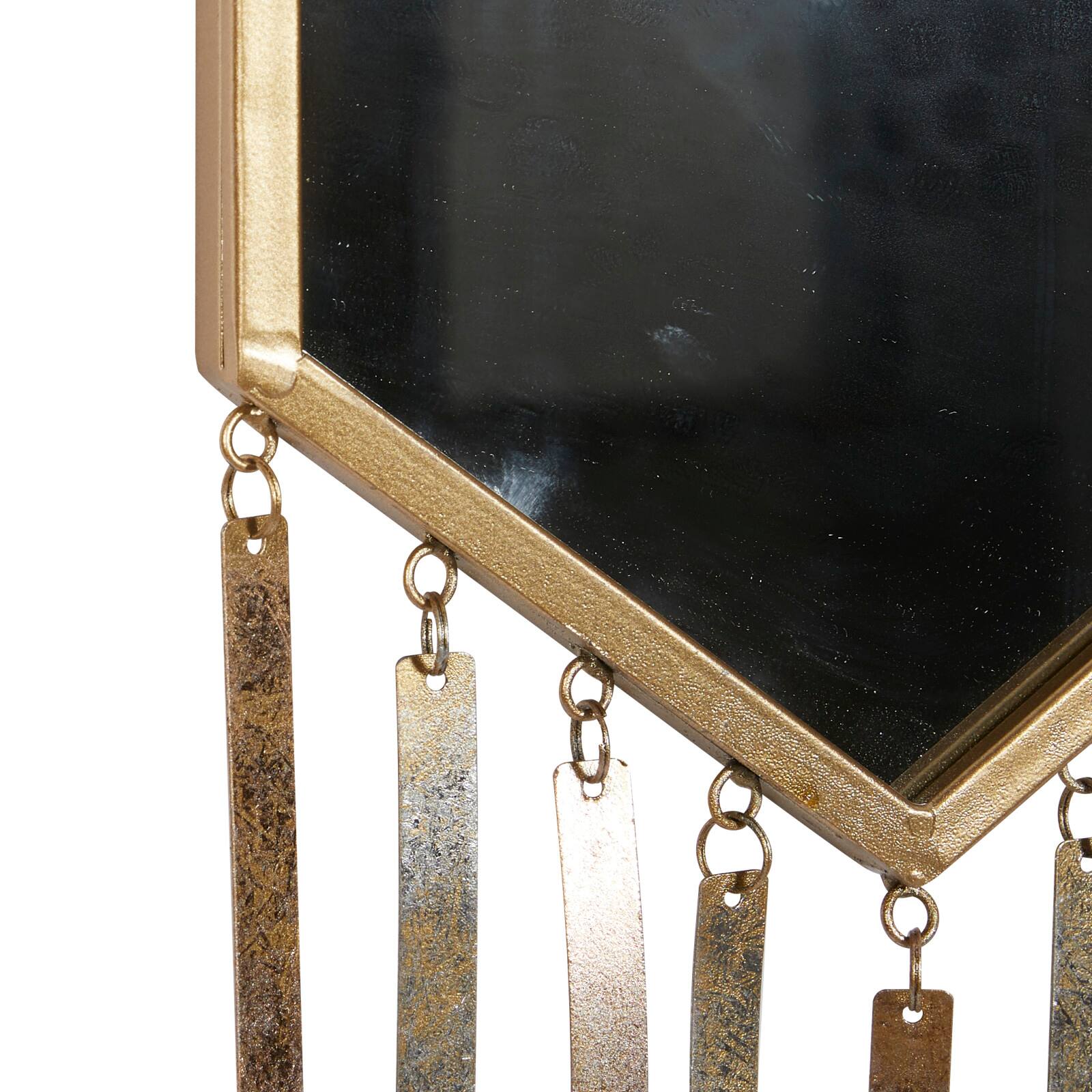 Set of 3 Gold Metal Farmhouse Wall Mirror, 9" x 27"