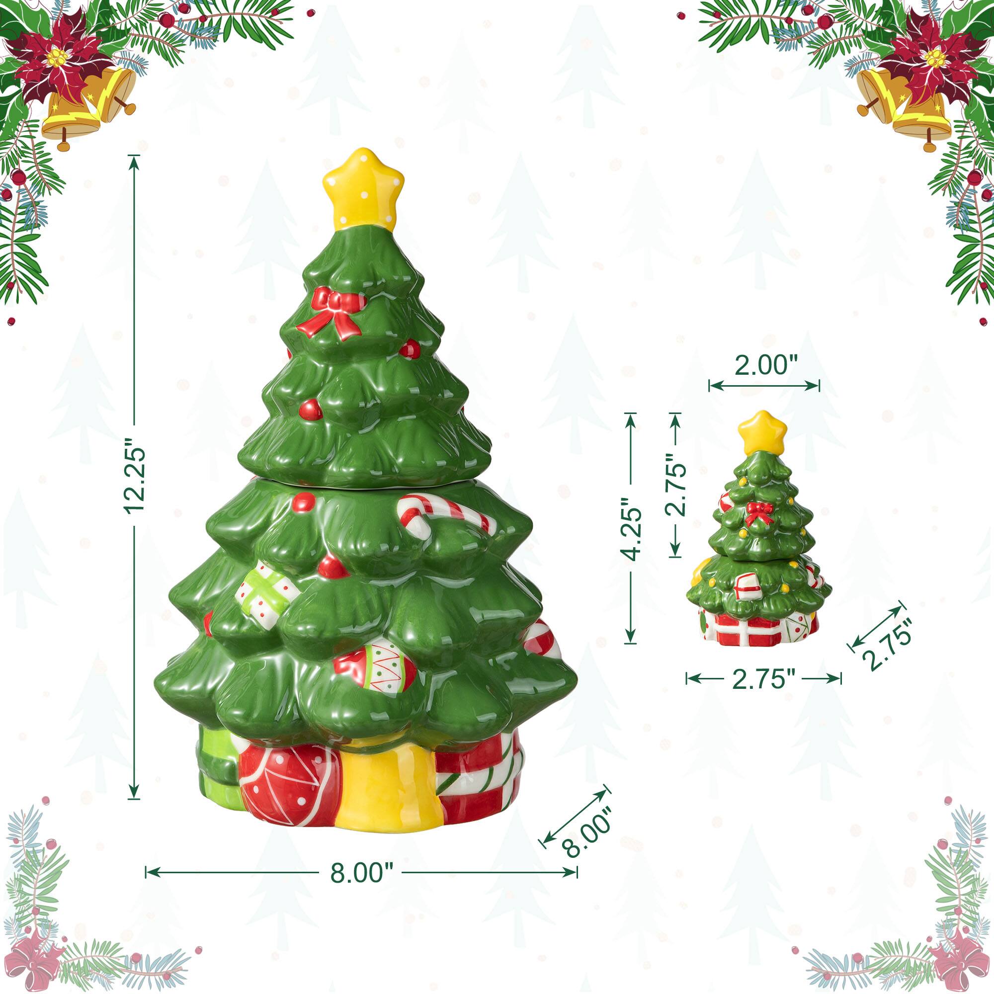 Glitzhome® Dolomite Christmas Tree Cookie Jar Set