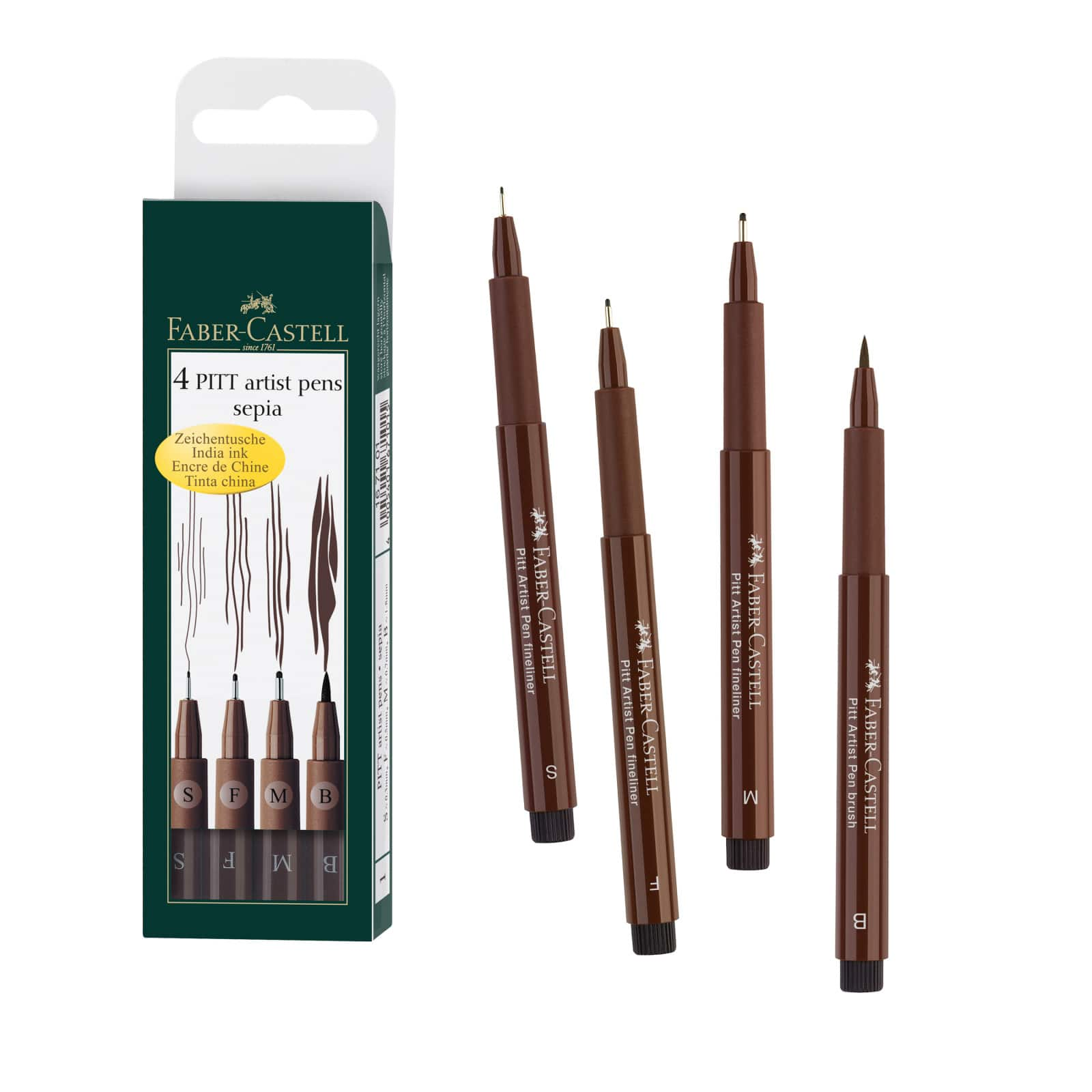 Faber-Castell&#xAE; PITT Artist Pens&#xAE; Sepia Pen Set