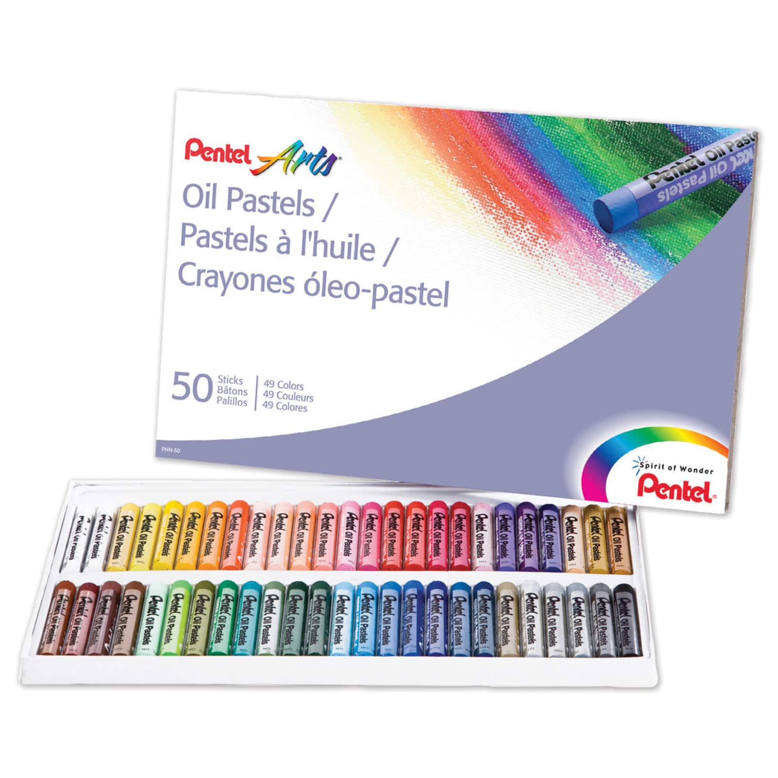 Pentel Arts&#xAE; 50 Color Oil Pastels Set