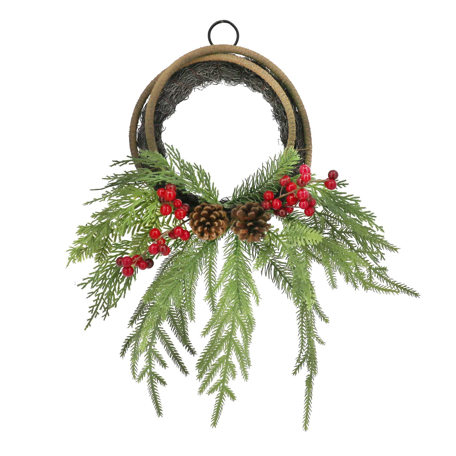 20&#x22; Pine, Cedar Leaf &#x26; red Berry Wreath by Ashland&#xAE;