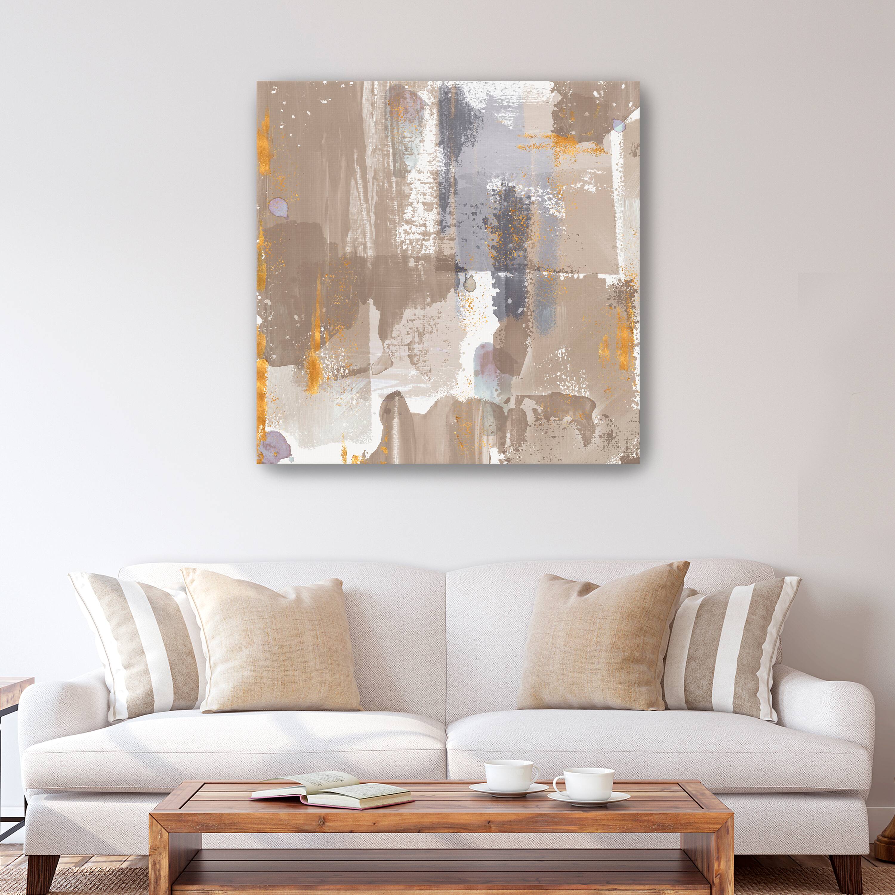 Icescape Abstract Grey Gold IV Canvas Giclee