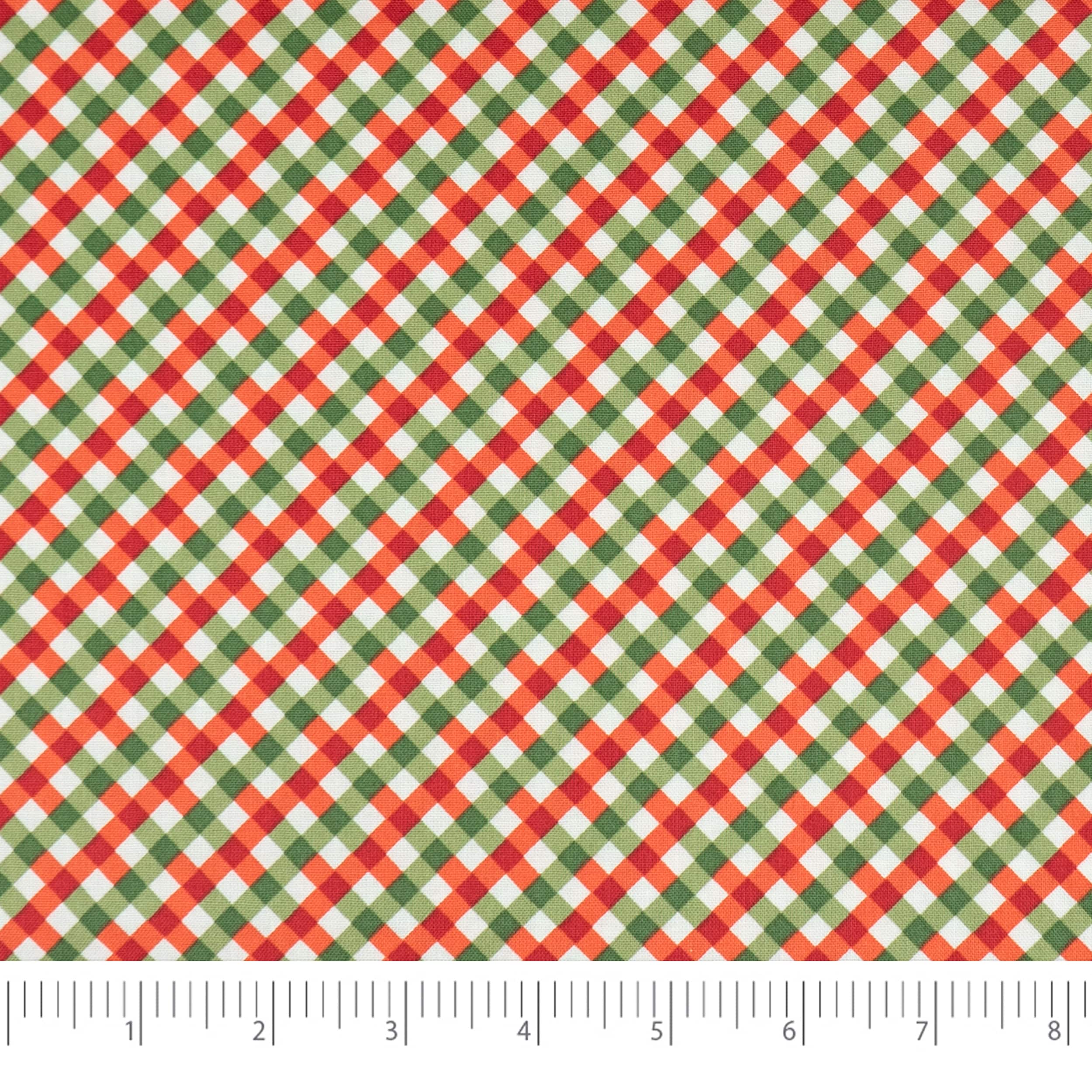 SINGER Christmas Holiday Gnomes Plaid Cotton Fabric