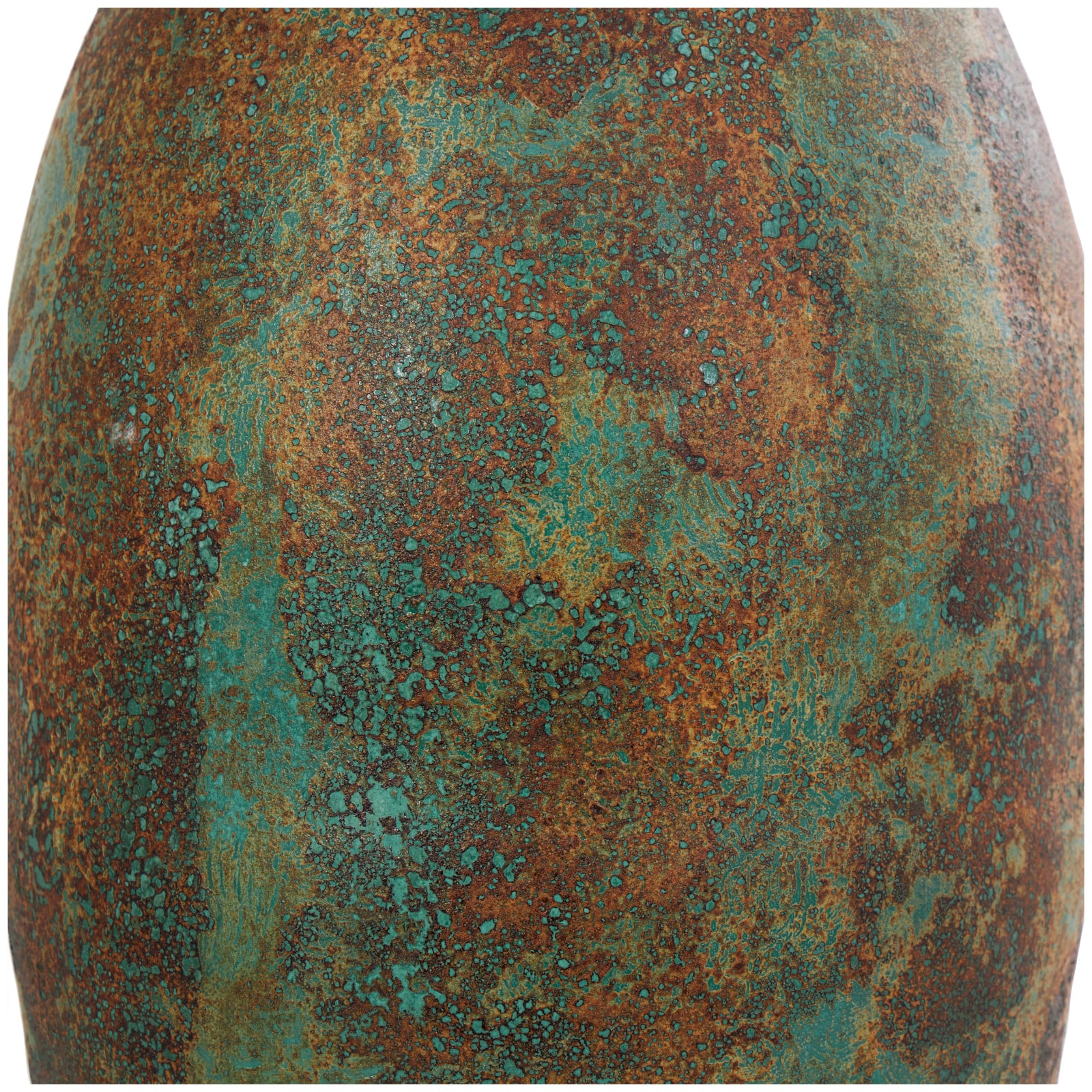 2.5ft. Green Ceramic Tall Distressed Antique Style Vase