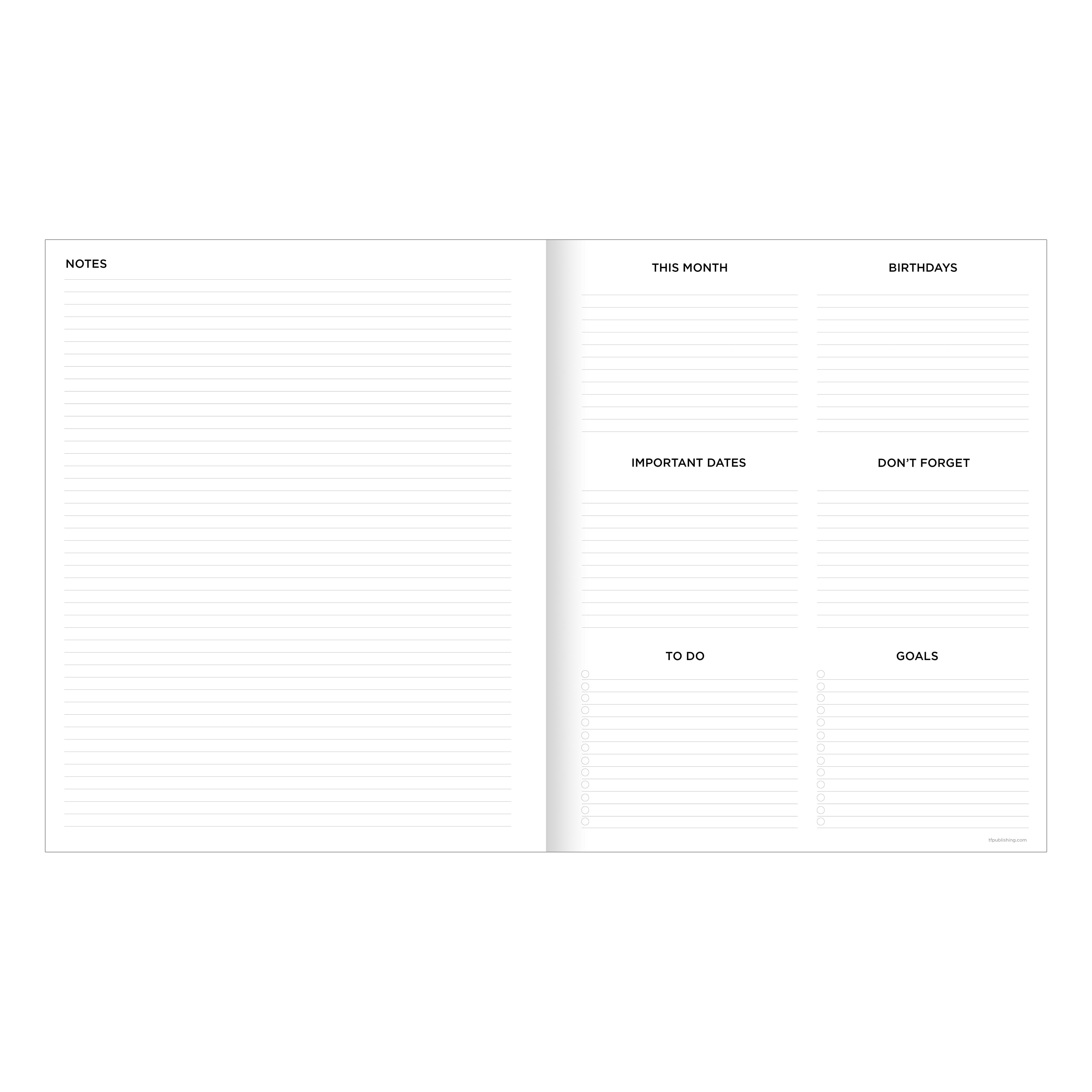 2026 Washed Oak Large Monthly Planner