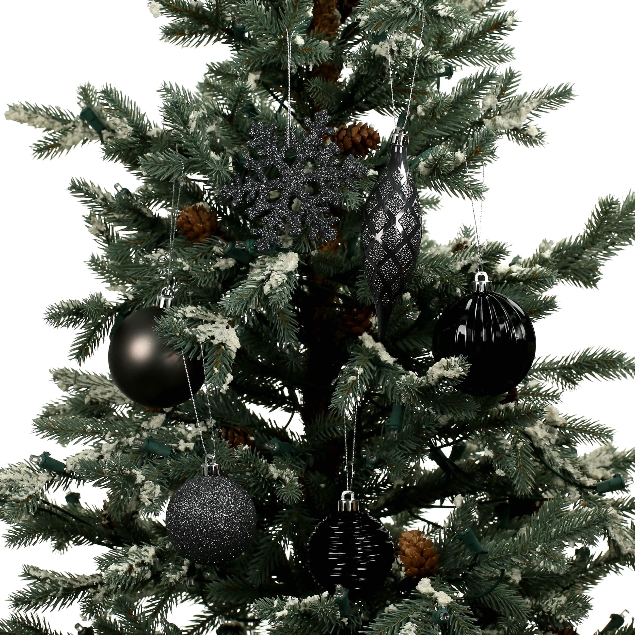 34 Pack Black &#x26; Gun Metal Silent Night Shatterproof Ornaments by Ashland&#xAE;