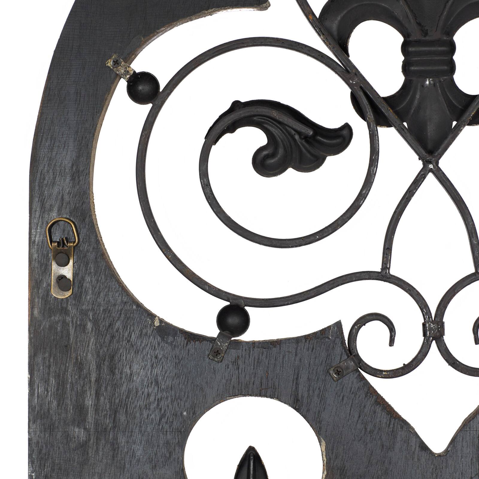 50&#x22; Brown Rustic Metal &#x26; Wood Arched Gate Wall D&#xE9;cor