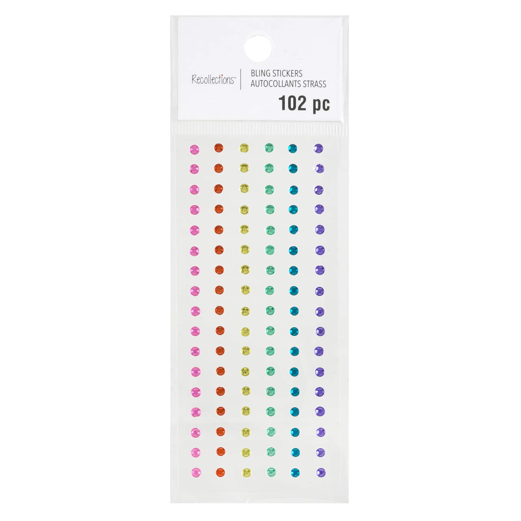 12 Packs: 102 ct. (1,224 total) Multicolored Rhinestone Stickers by Recollections™