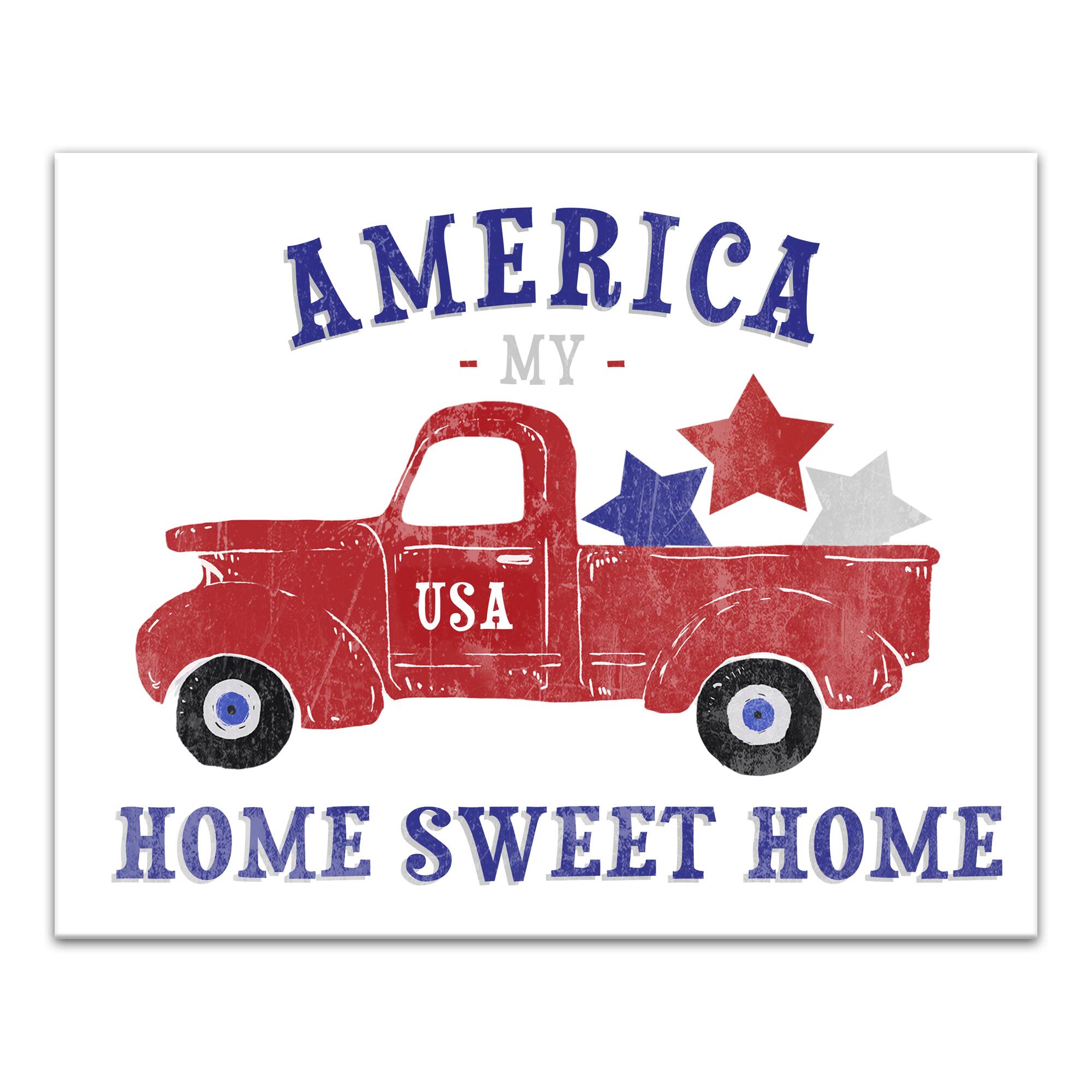 America My Home Sweet Home Canvas Wall Art
