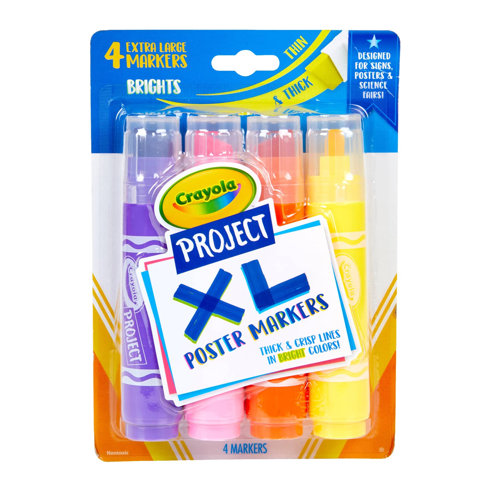 4 Packs: 3 Packs 4ct. (48 total) Crayola® Project XL Bold & Bright Poster Markers