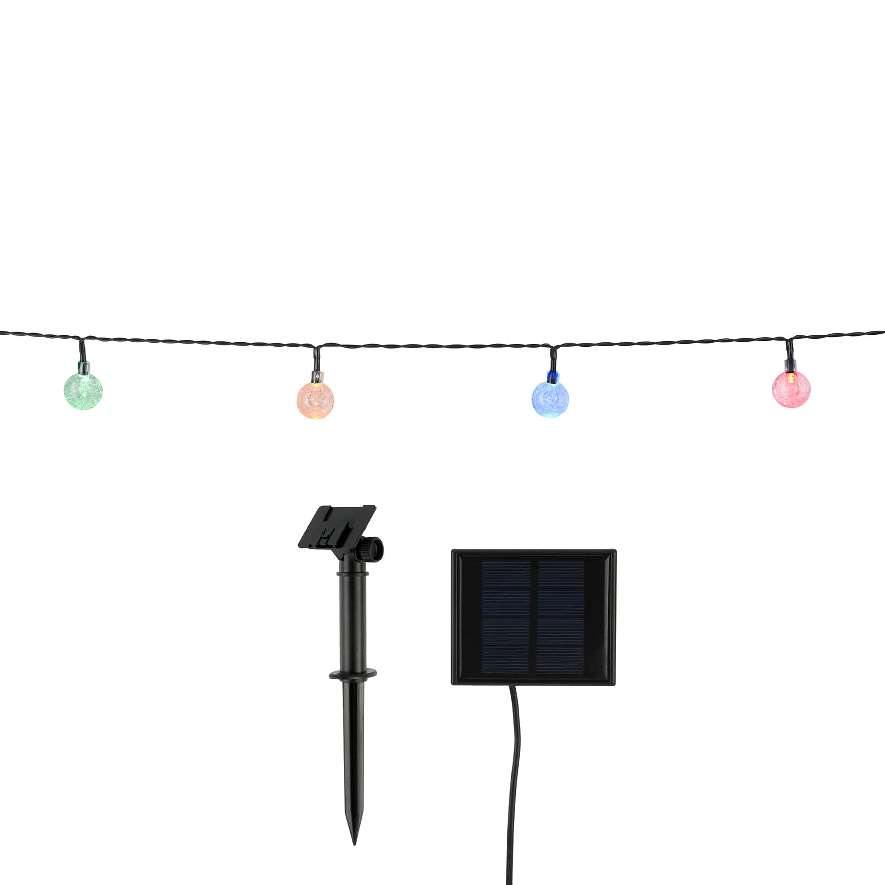 Guirlande de 20 lumi&#xE8;res multicolores miniatures solaires &#xE0; DEL en forme de boule de cristal d&#x27;Ashland