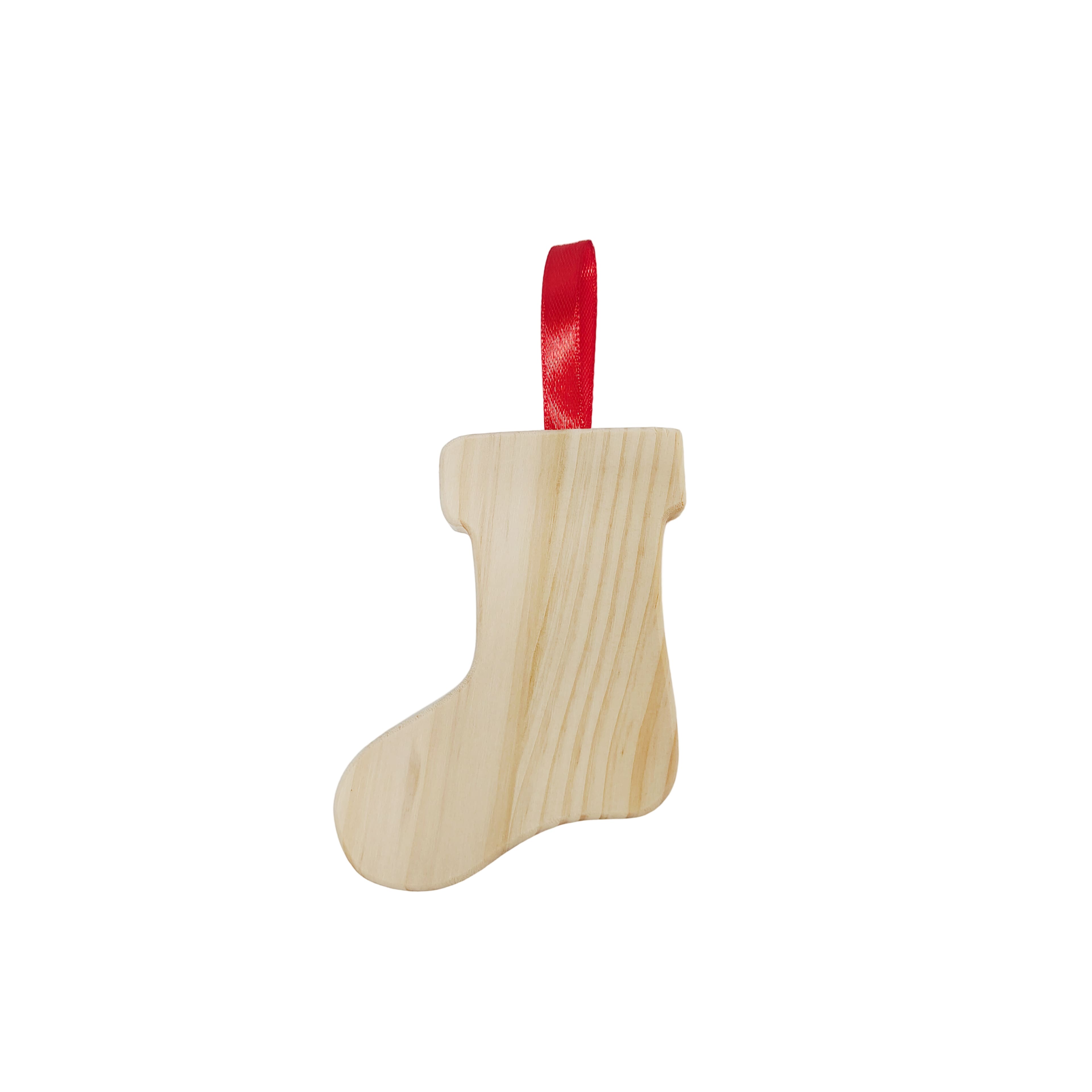 5&#x22; Stocking DIY Pinewood Ornament by Make Market&#xAE;