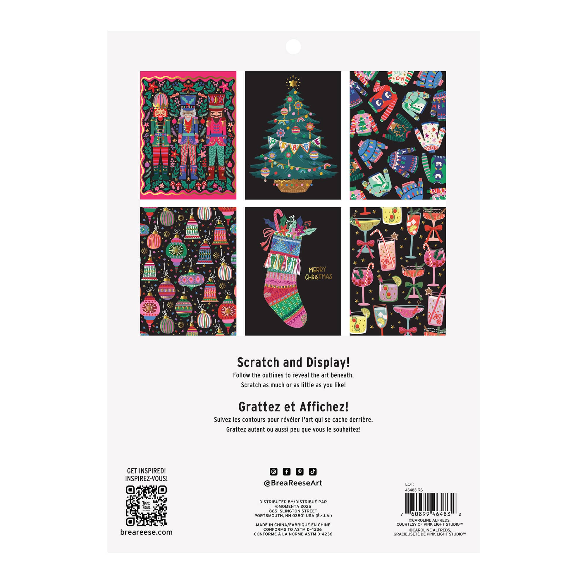 Brea Reese&#x2122; 9&#x22; x 12&#x22; Bright Christmas Scratch Art Paper Pad