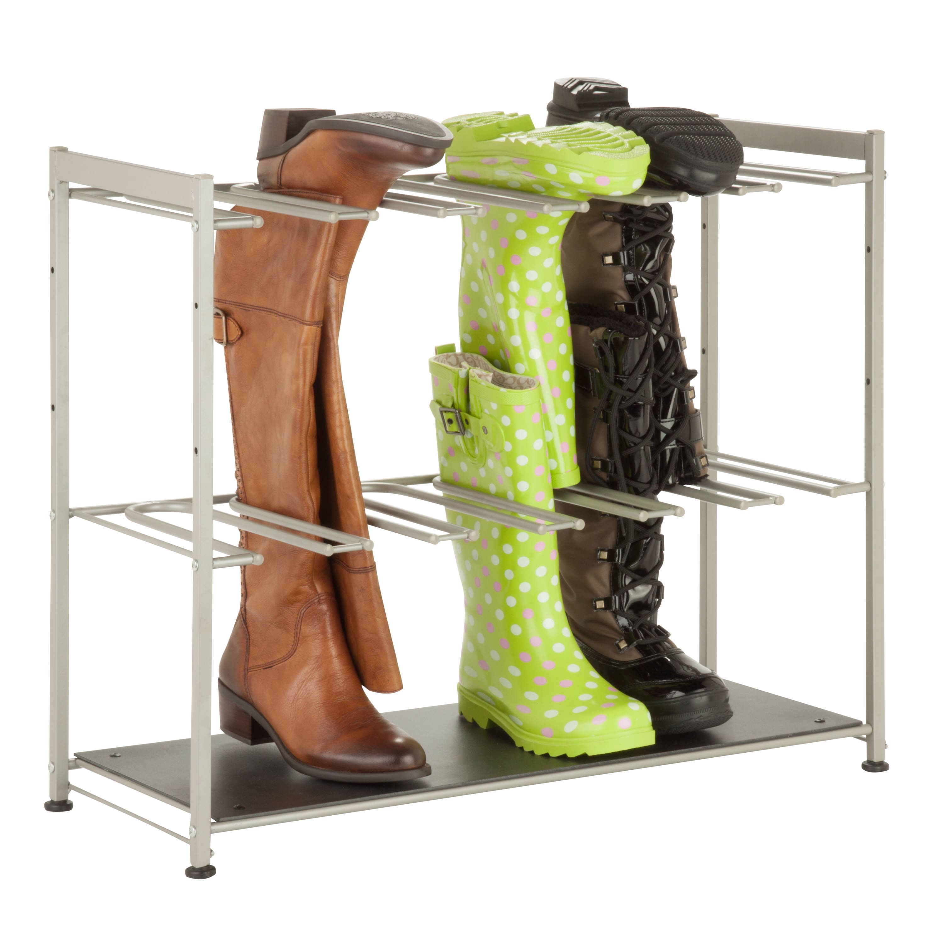 Honey-Can-Do Silver Hanging Boot Storage and Drying Rack