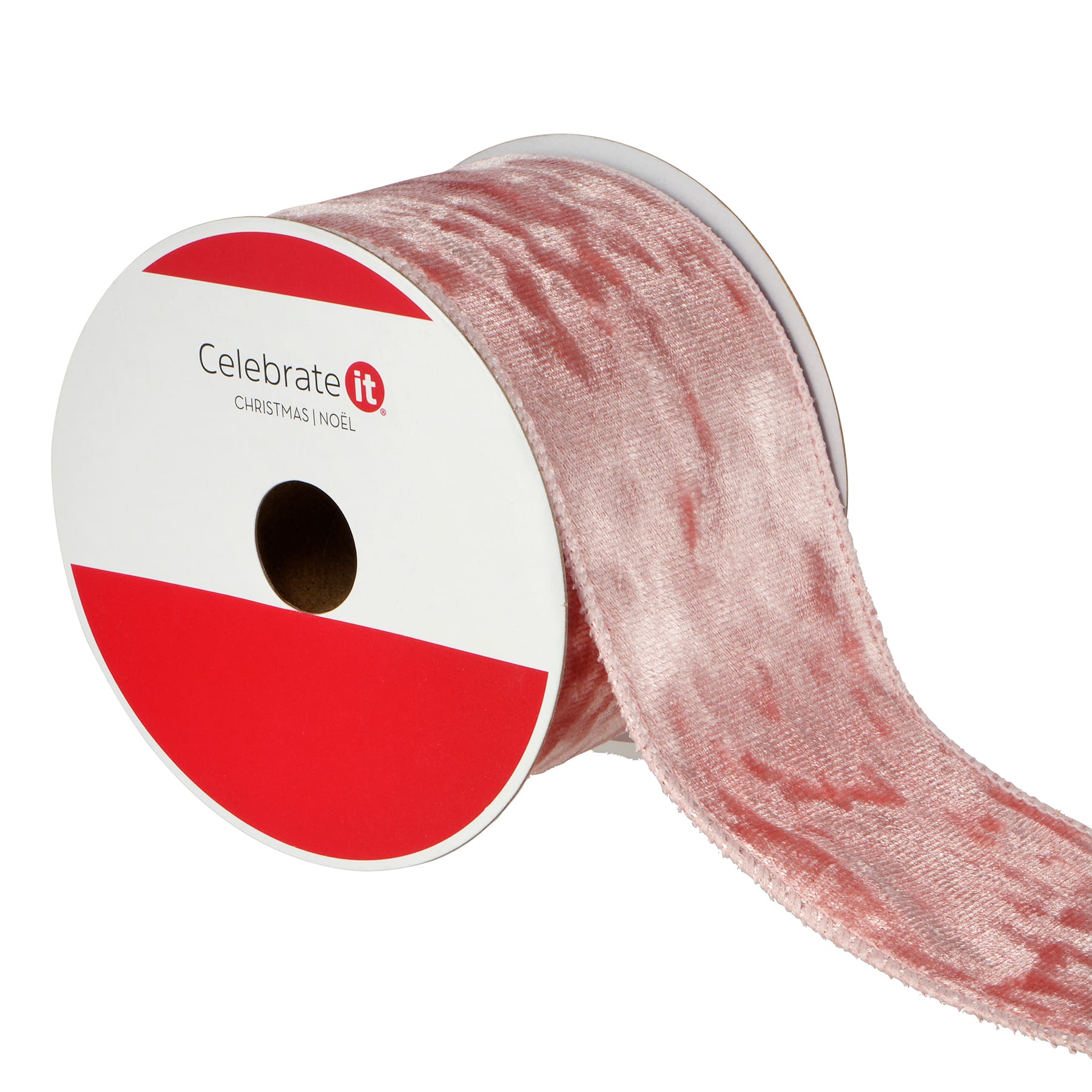 2.5&#x22; x 20ft. Blush Wired Velvet Ribbon by Celebrate It&#xAE;