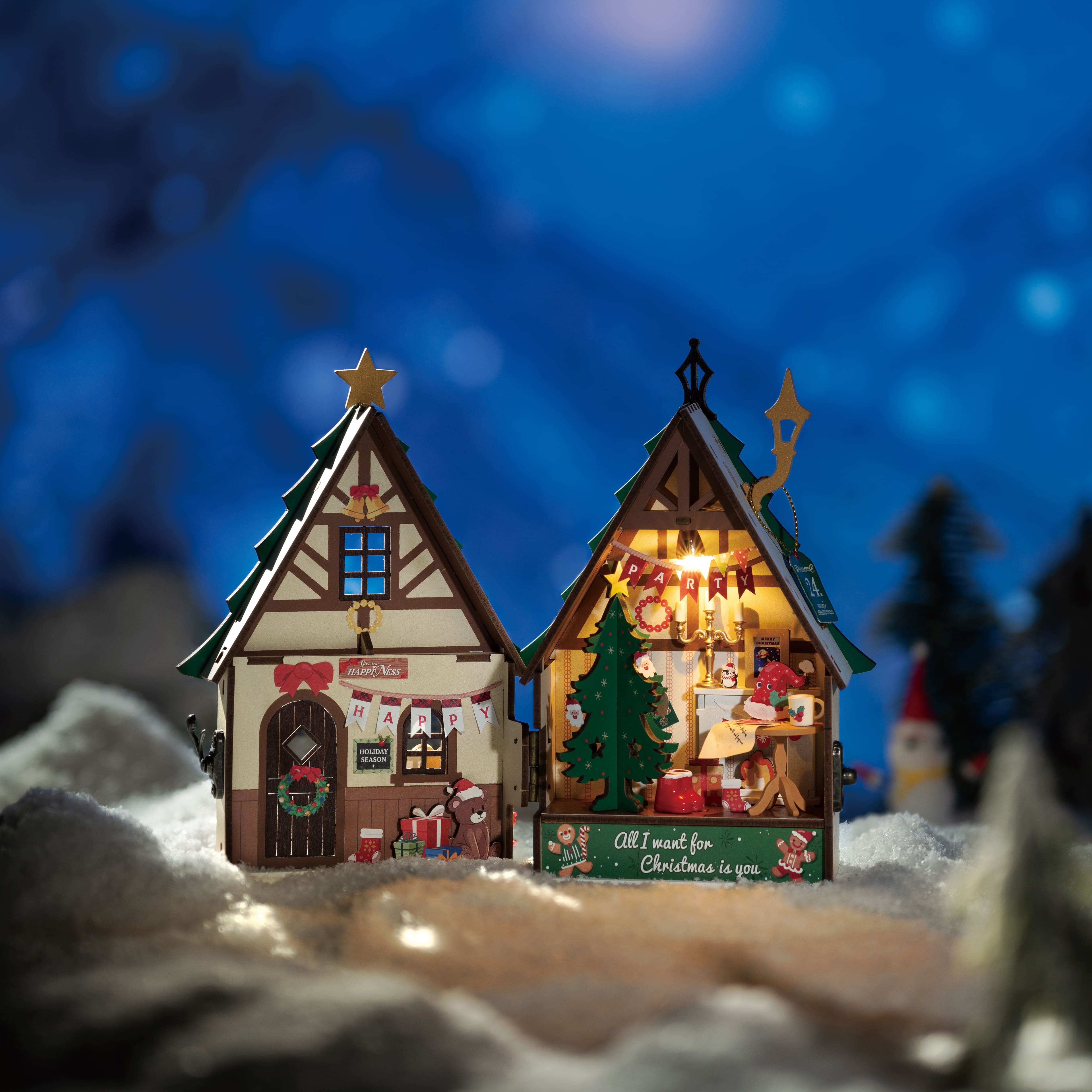 Rolife&#xAE; Twinkling Christmas House DIY Miniature House Kit