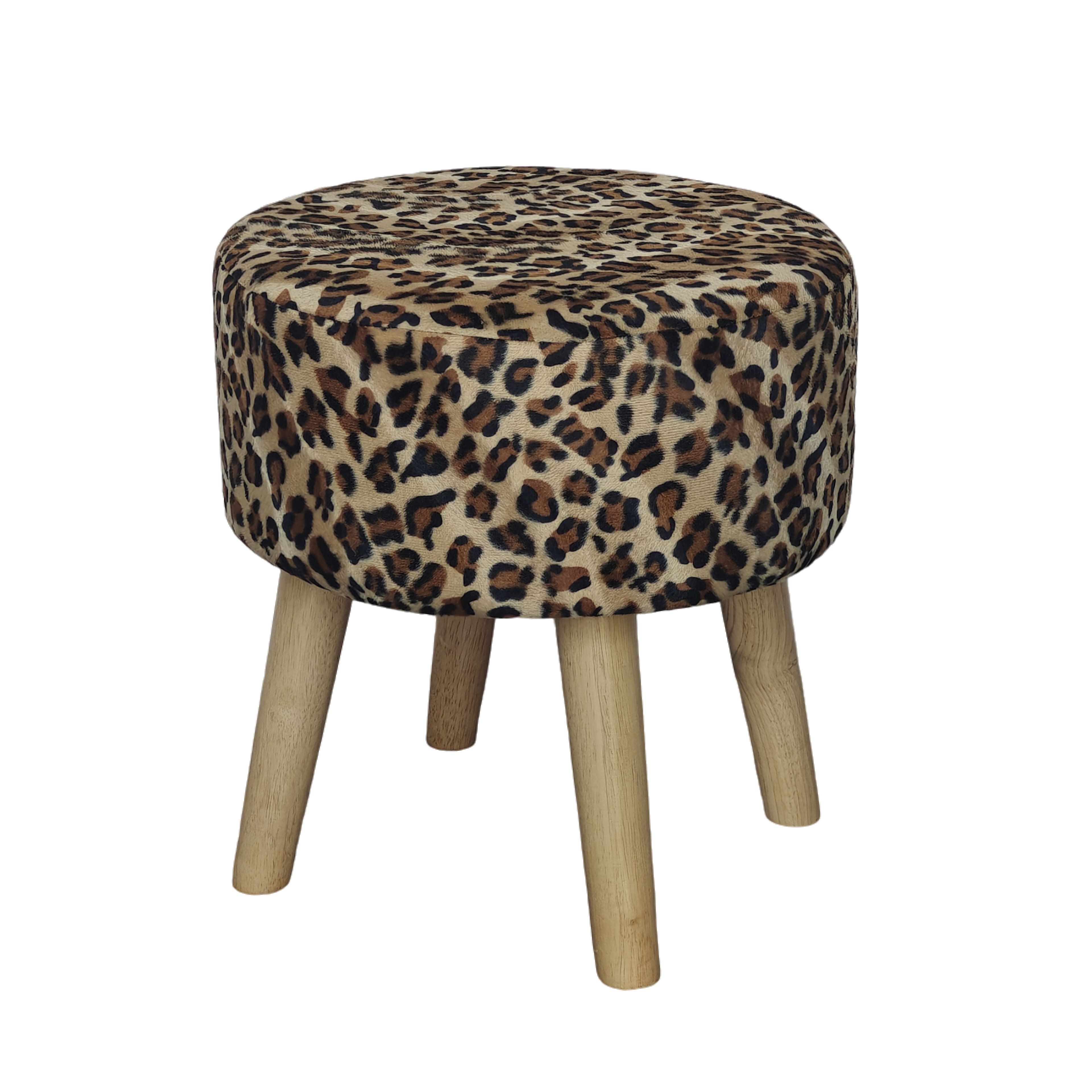 16&#x22; Faux Leopard Fur Stool by Ashland&#xAE;