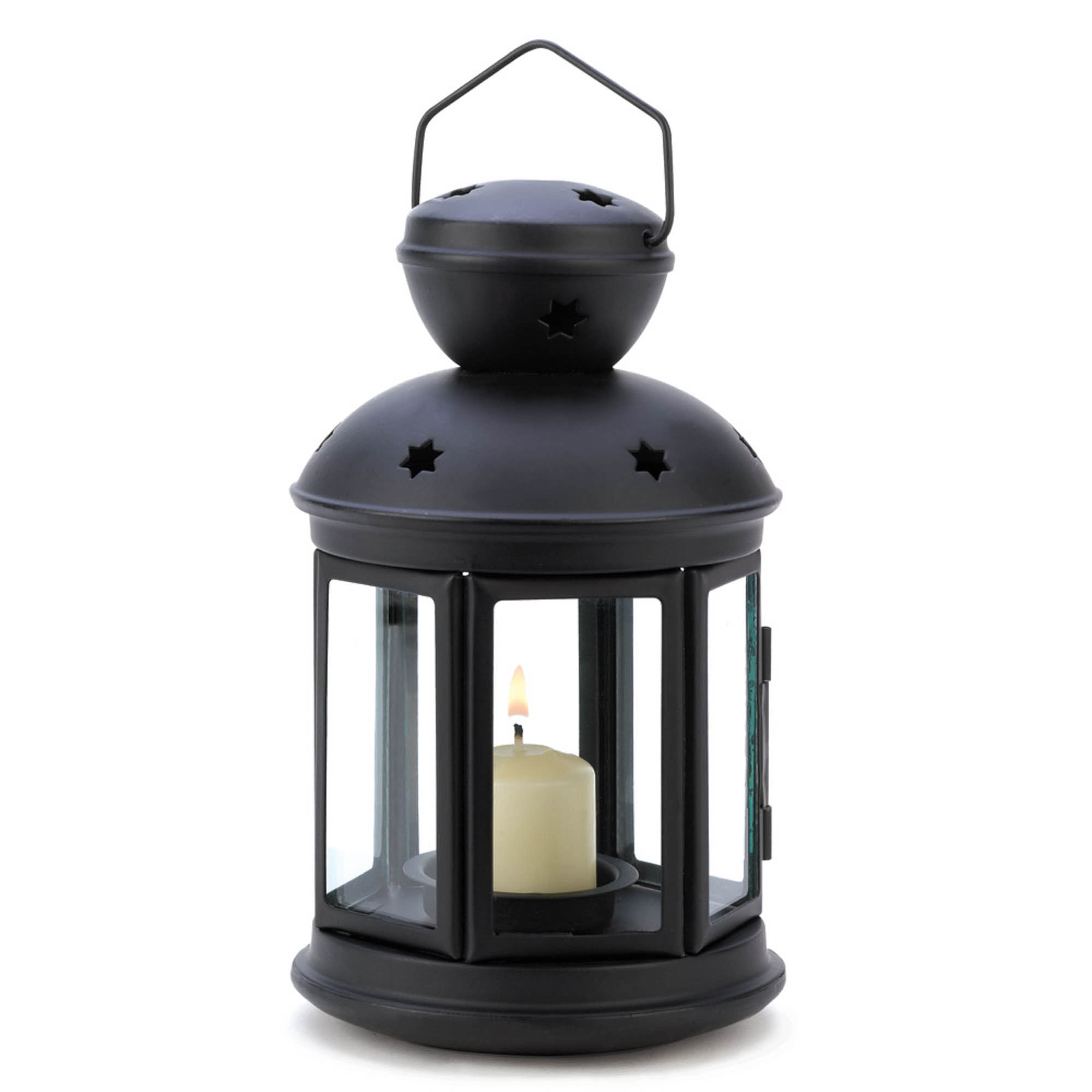 9.5&#x22; Black Colonial Candle Lantern