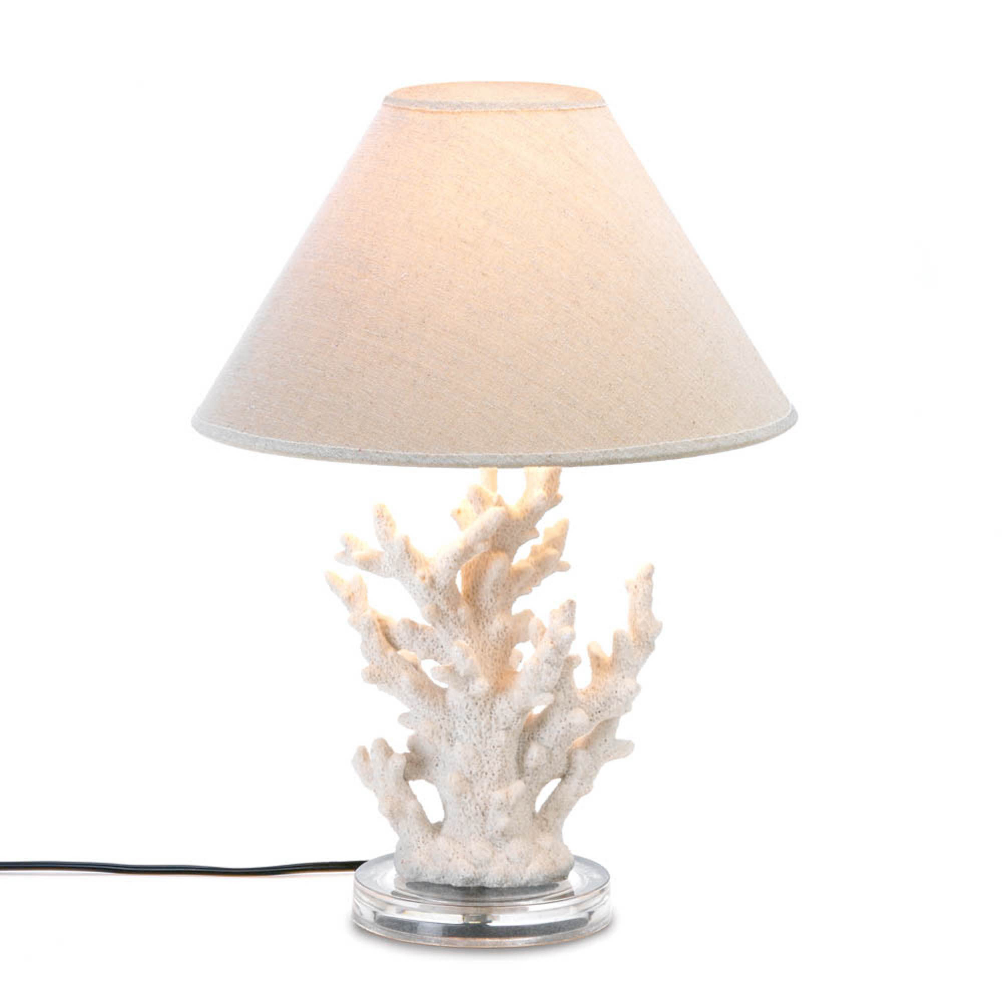 18.5&#x22; White Coral Table Lamp