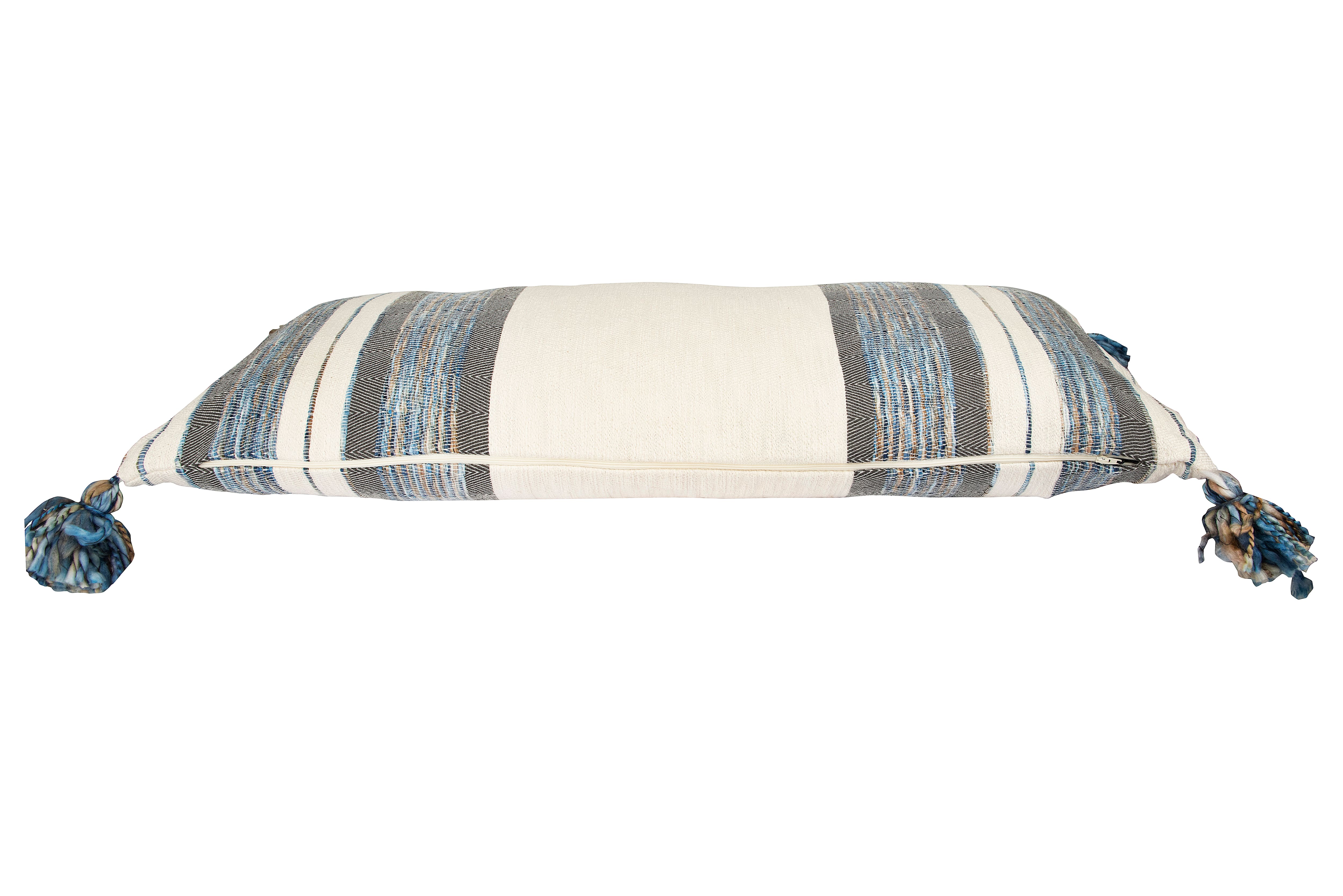 Lumbar Pillow - Linen Cream Tassel - 14x34 - Maison Blue