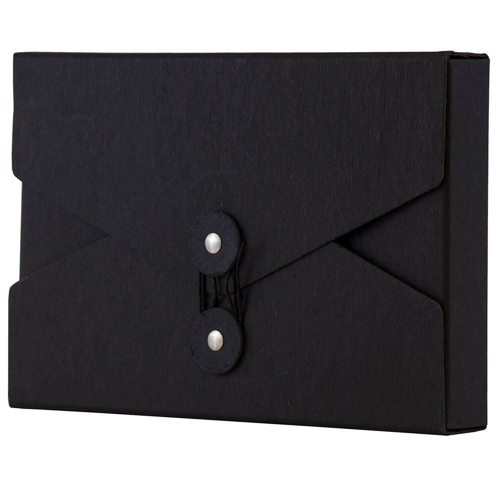 JAM Paper Black Kraft Portfolio with Button and String Tie Closure 5.5" x 8.5"