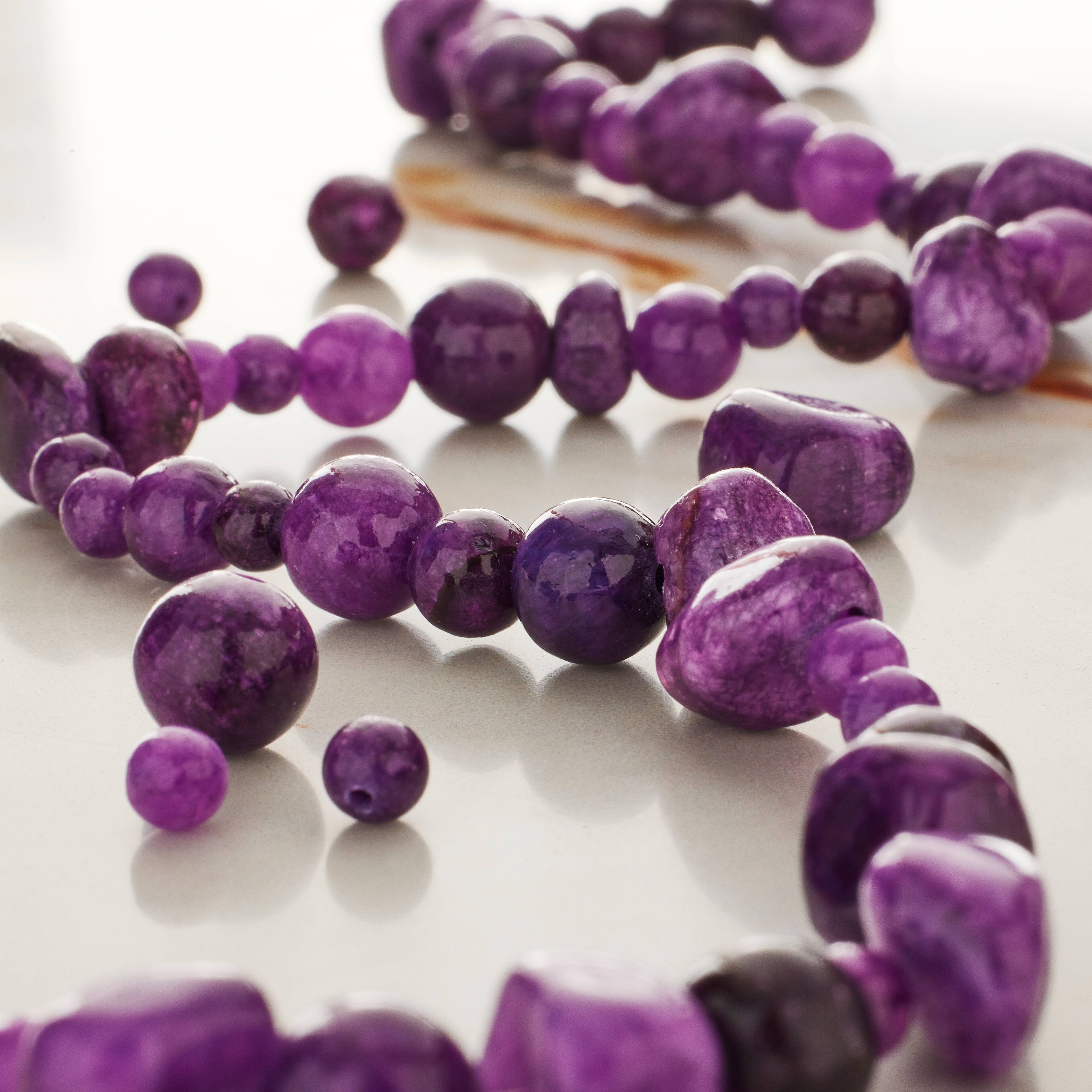 6 Pack: Dark Purple Quartz Beads by Bead Landing&#x2122;