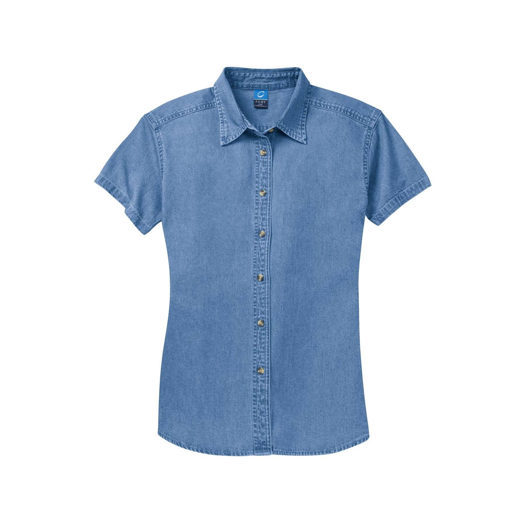 Port &#x26; Company&#xAE; Ladies Short Sleeve Value Denim Shirt