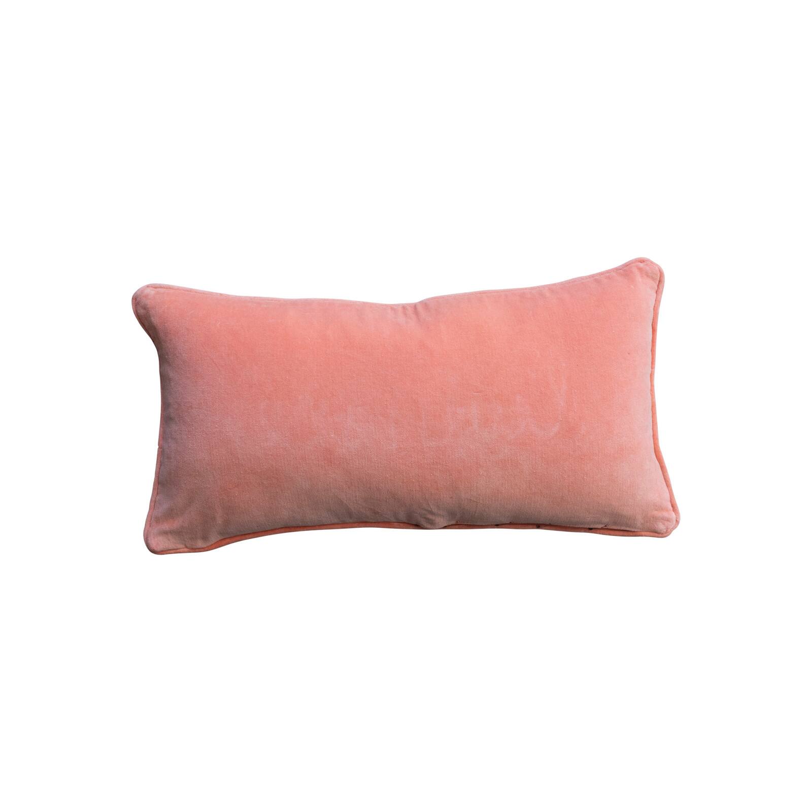 Hello Honey&#xAE; 24&#x22; x 12&#x22; Pink &#x26; Gold Twinkle Cotton Velvet Lumbar Pillow