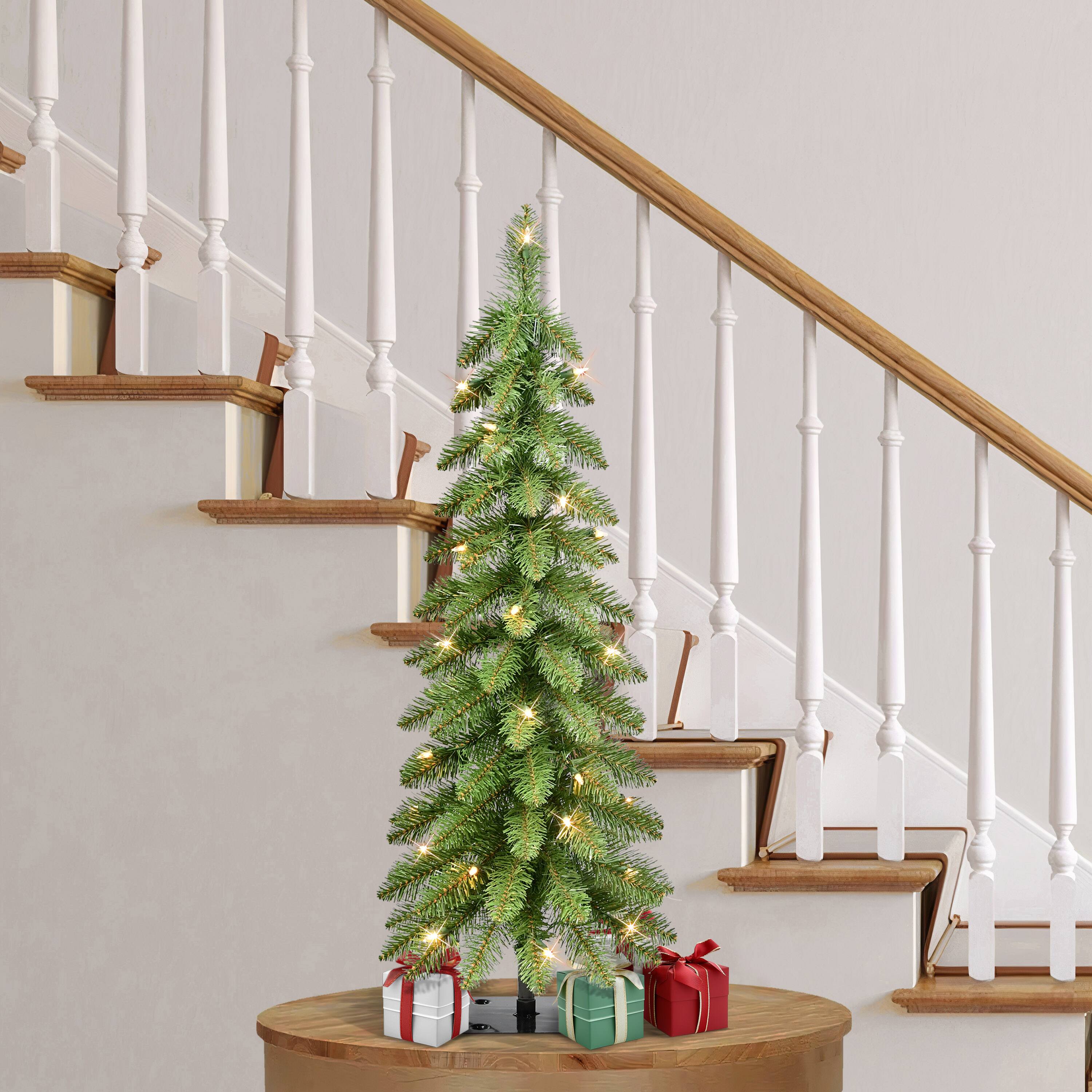 3ft. Pre-Lit Alpine Pencil Artificial Christmas Tree, Clear Lights