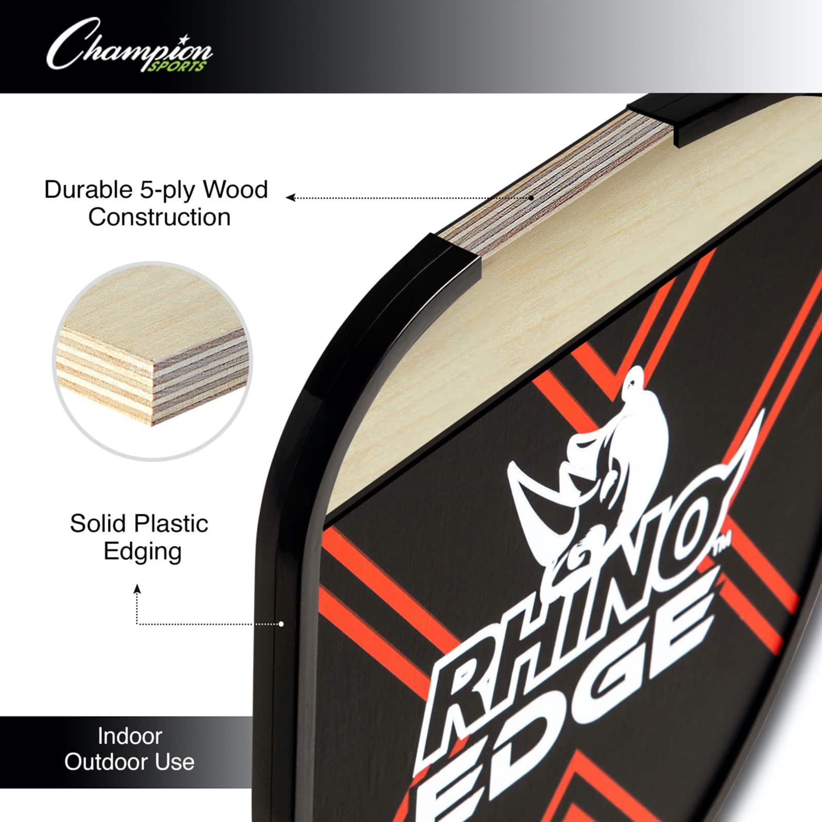 Champion Sports Rhino Pickleball Edge 2-Player Set