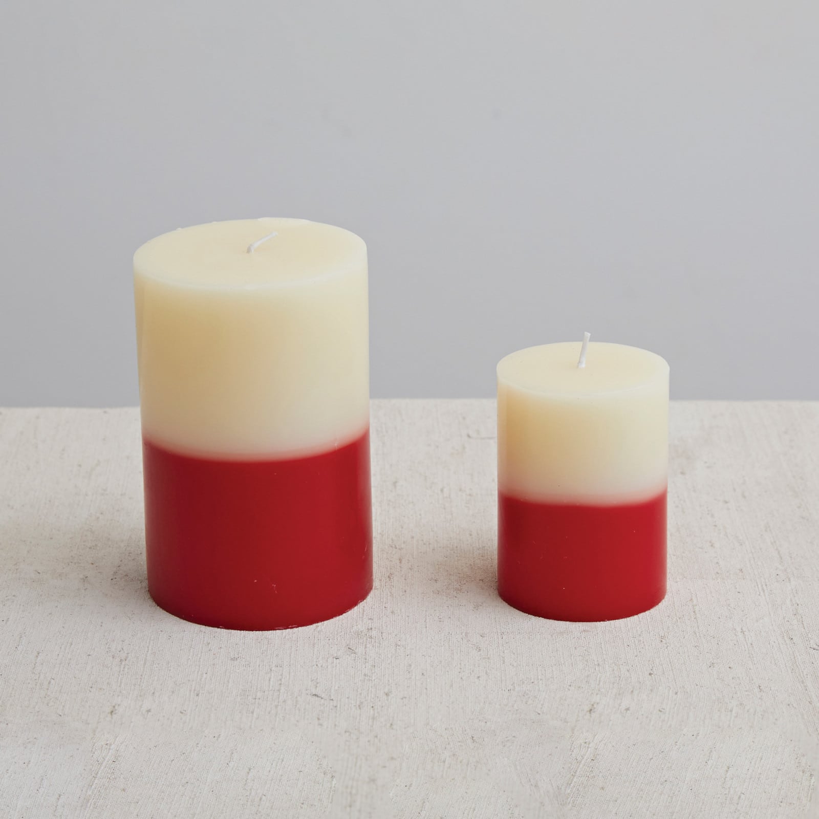 Hello Honey® 4" Red & Cream Unscented Pillar Candle