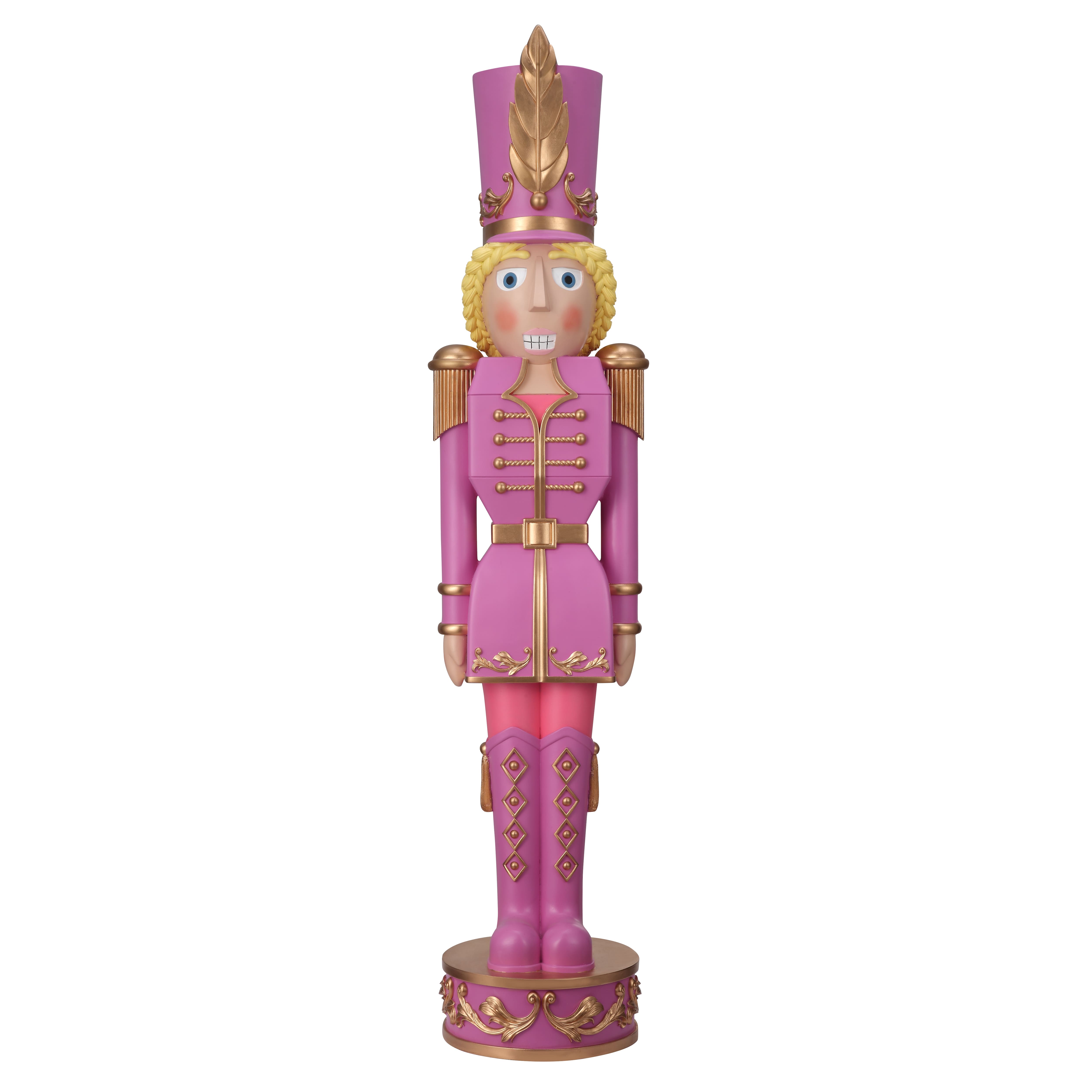 Haute Decor 48&#x22; Purple &#x26; Gold Decorative Christmas Nutcracker