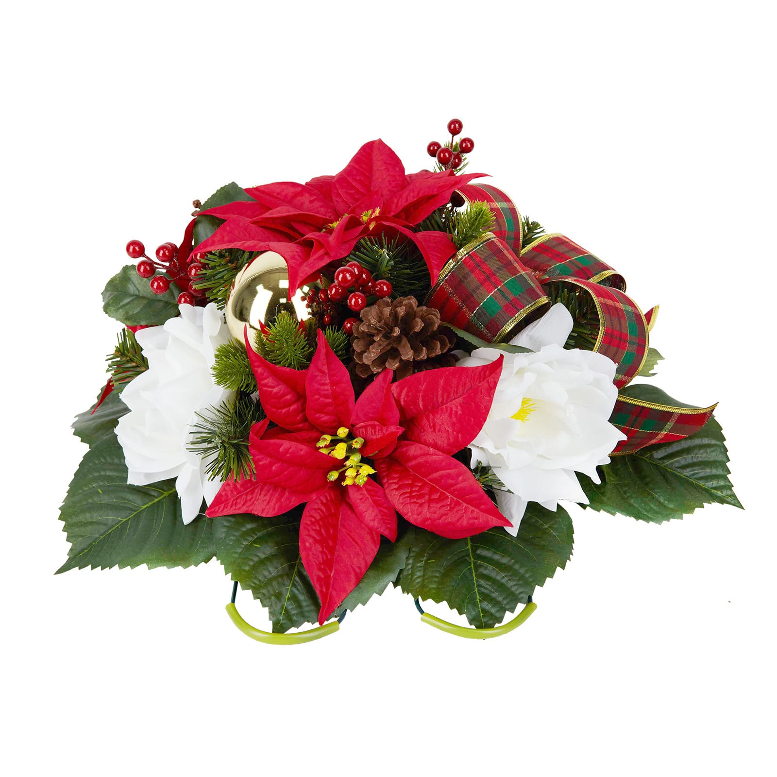 17&#x22; Red &#x26; White Poinsettia Remembrance Saddle by Ashland&#xAE;