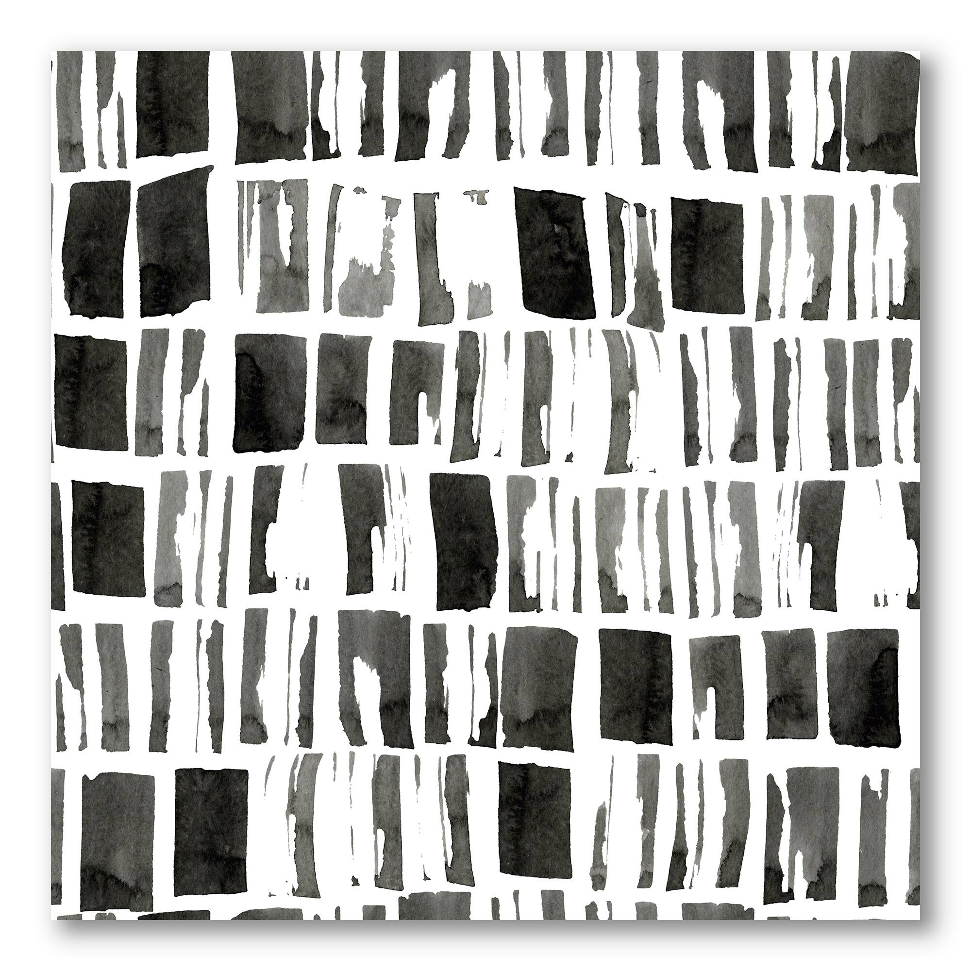 Designart - Abstract Monochrome Bricks - Modern Canvas Wall Art Print