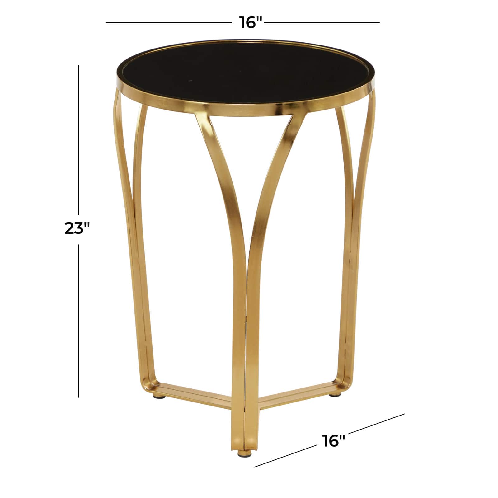 Gold Metal Contemporary Accent Table 23" x 16" x 16"