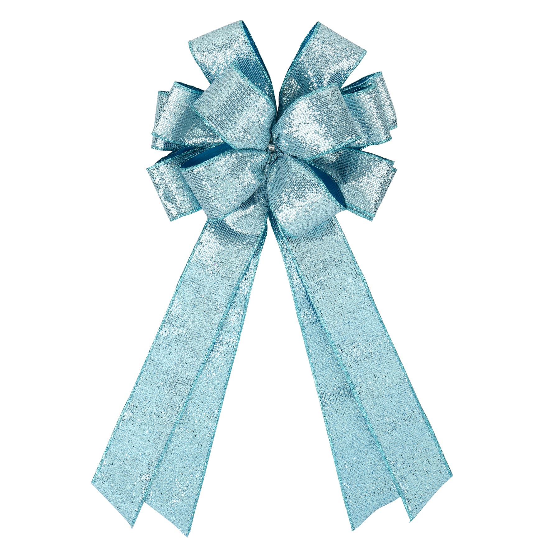 20.5&#x22; Shimmery Turquoise Tree Topper Bow by Celebrate It&#x2122;