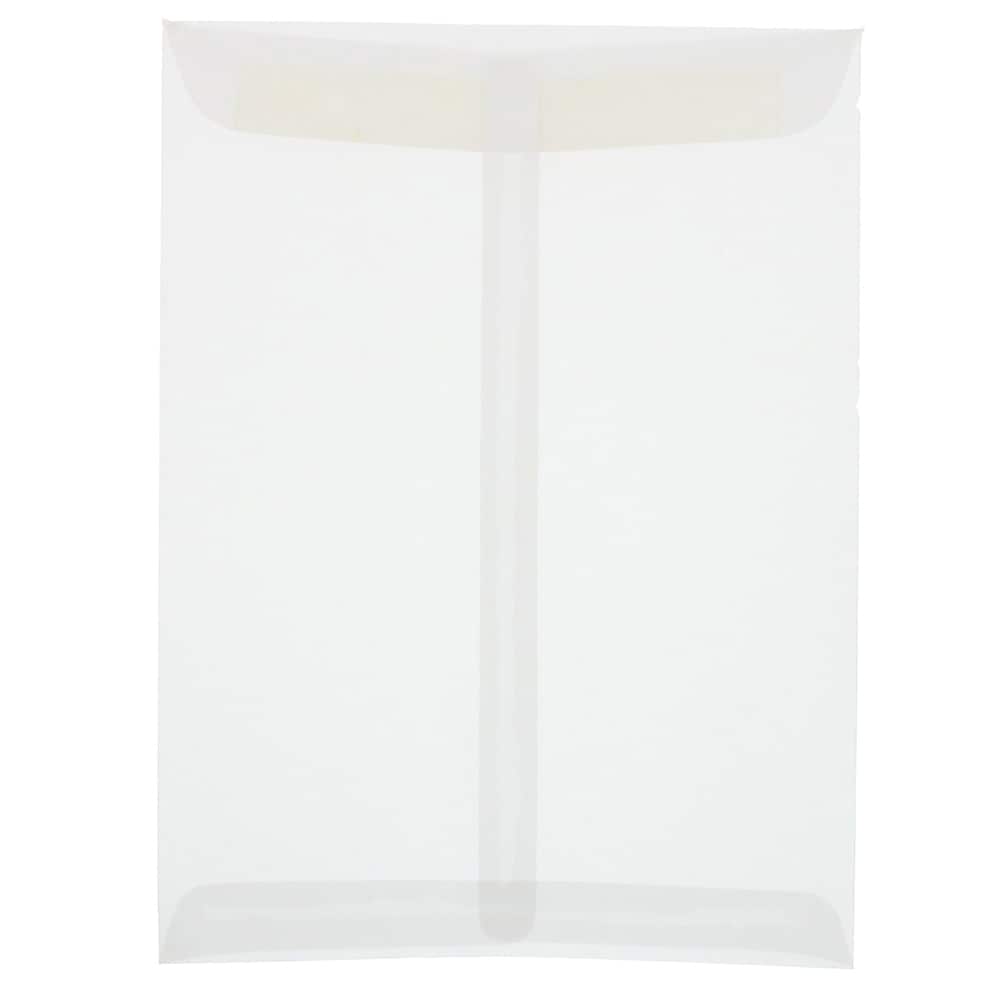 JAM Paper 9" x 12" Translucent Clear Vellum Envelopes