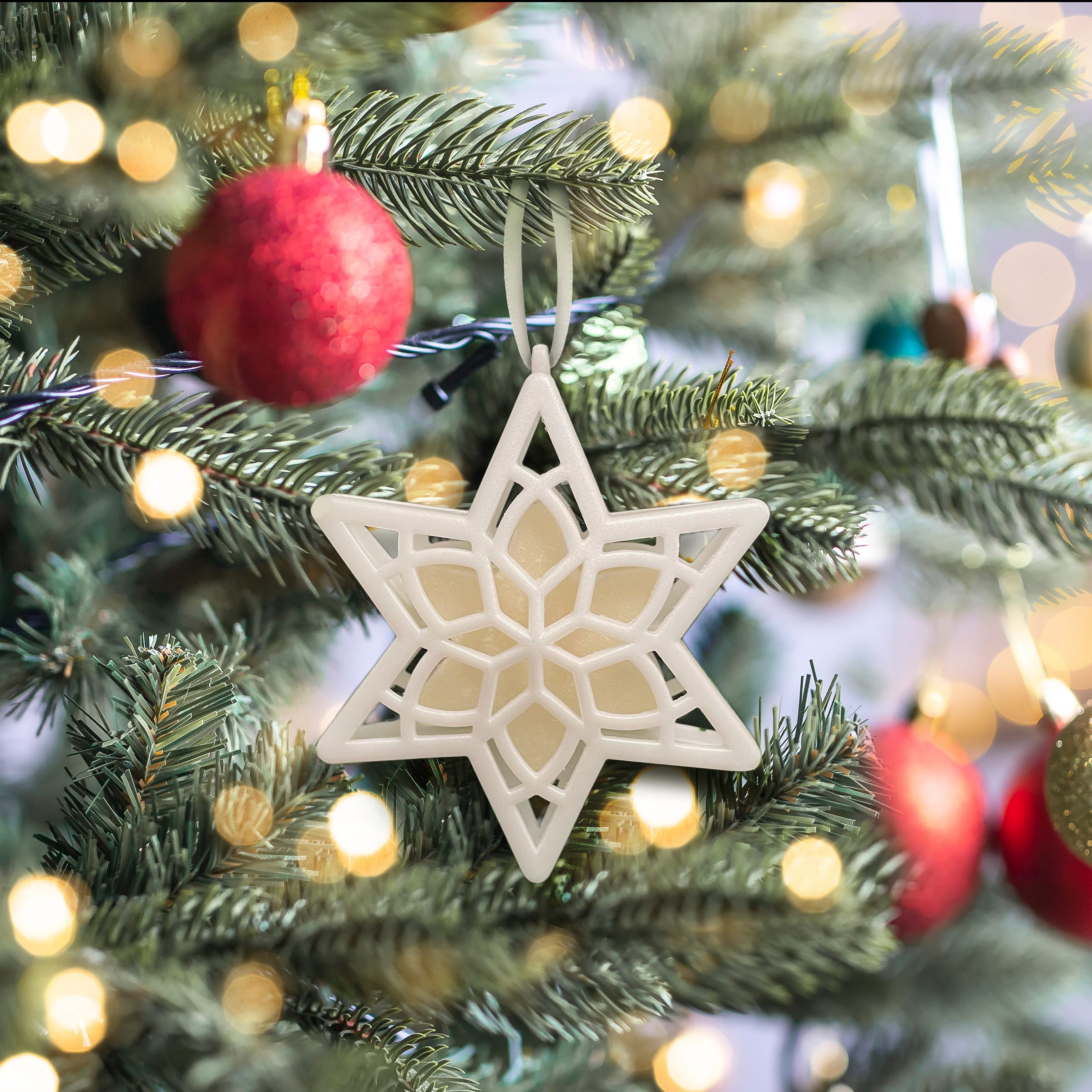 Scentsicles® 3" White Winter Fir Scented Star Ornament, 2ct.