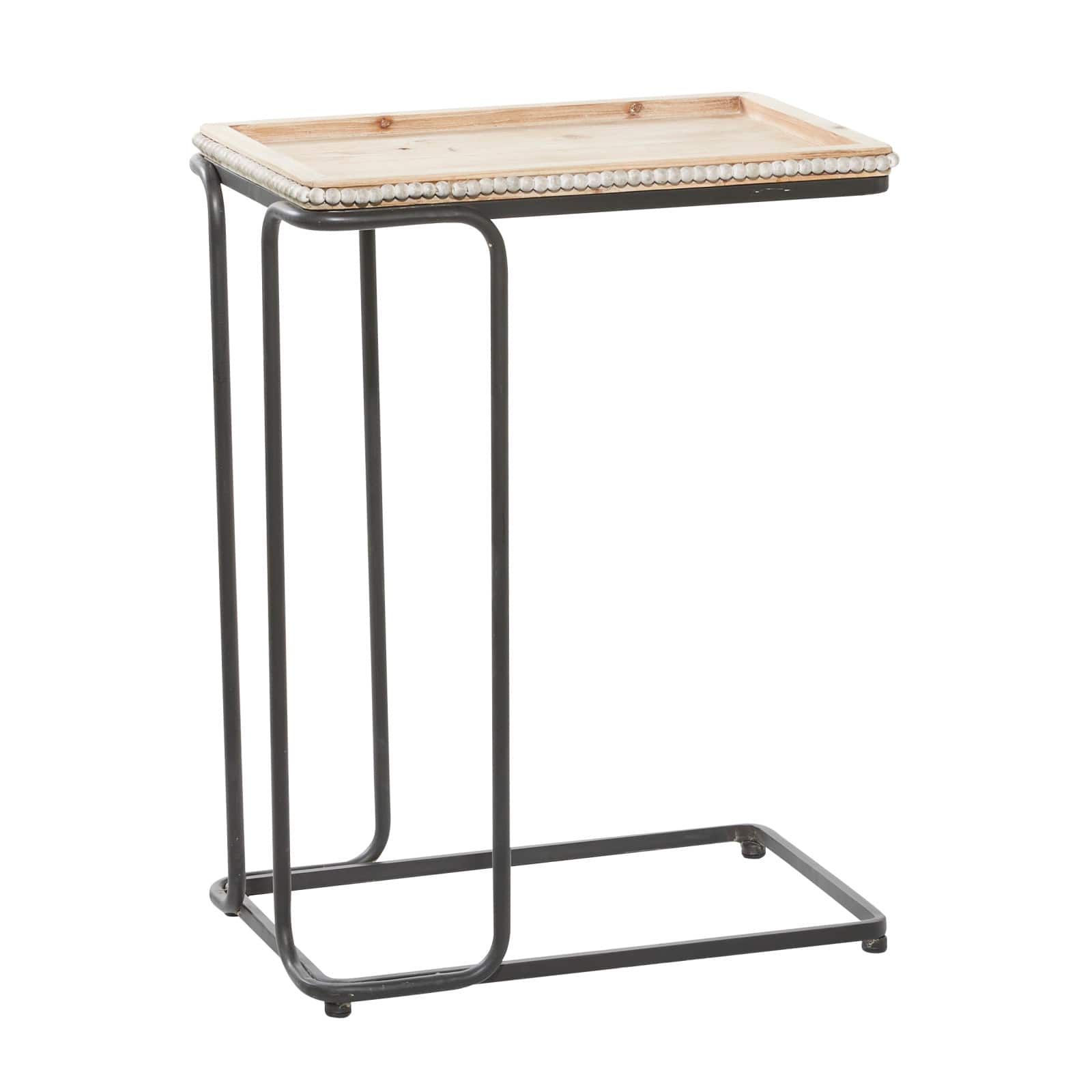 26&#x22; Beaded Edge Iron Accent Table