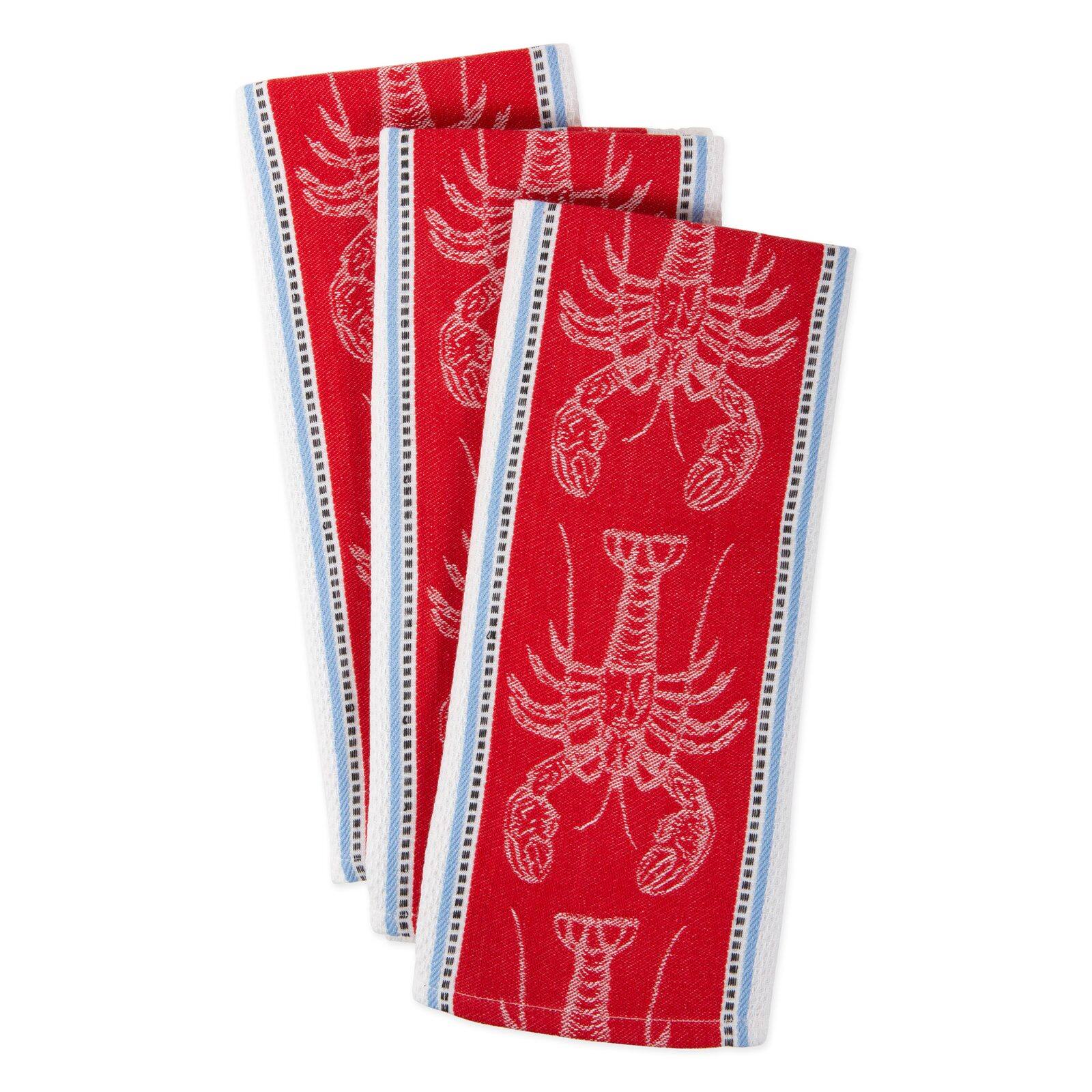 DII® Lobster Jacquard Dishtowel, 3ct.