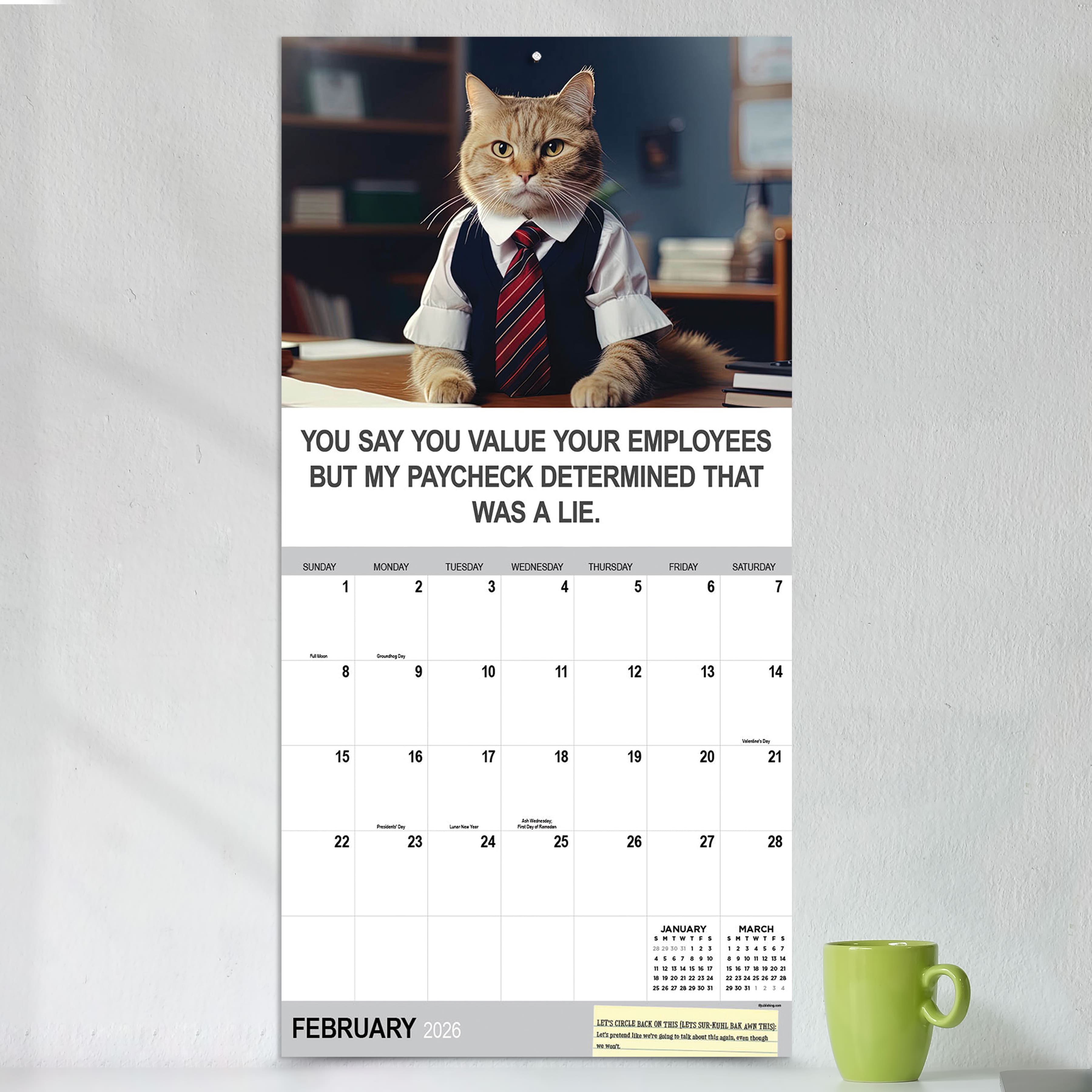 2026 Corporate Cats Wall Calendar