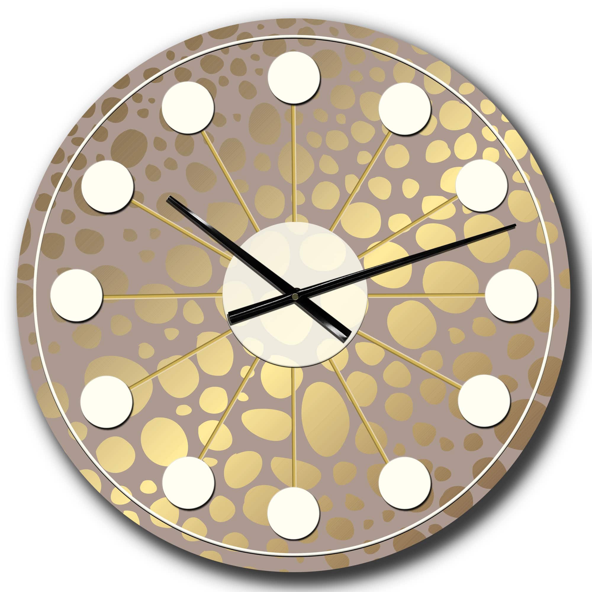 Designart 'Golden Marble Design Iii Mid-Century Modern Wall Clock