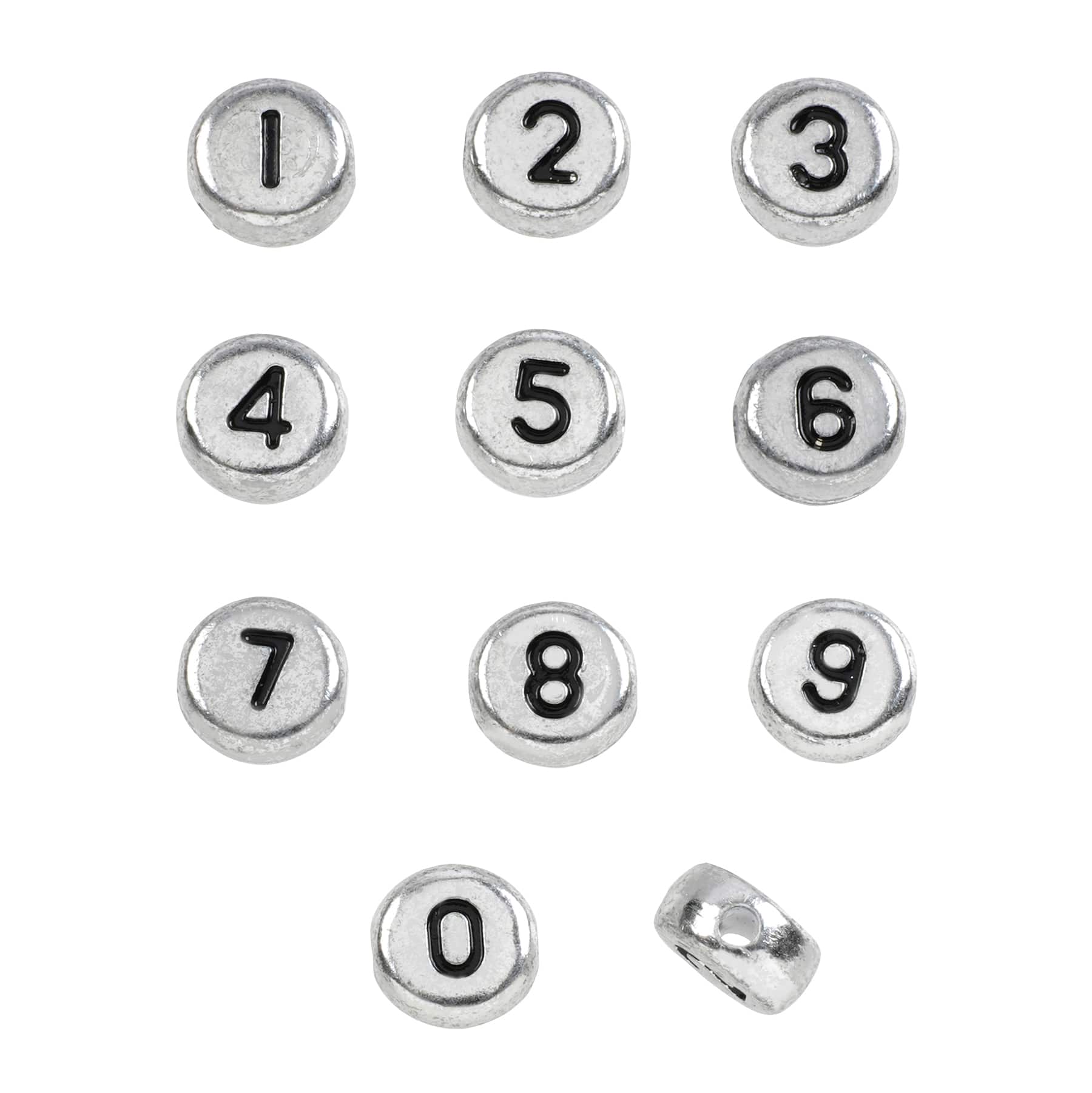 12 Packs: 390 ct. (4,680 total) Plastic Number Circle Craft Beads by Bead Landing™, 7mm